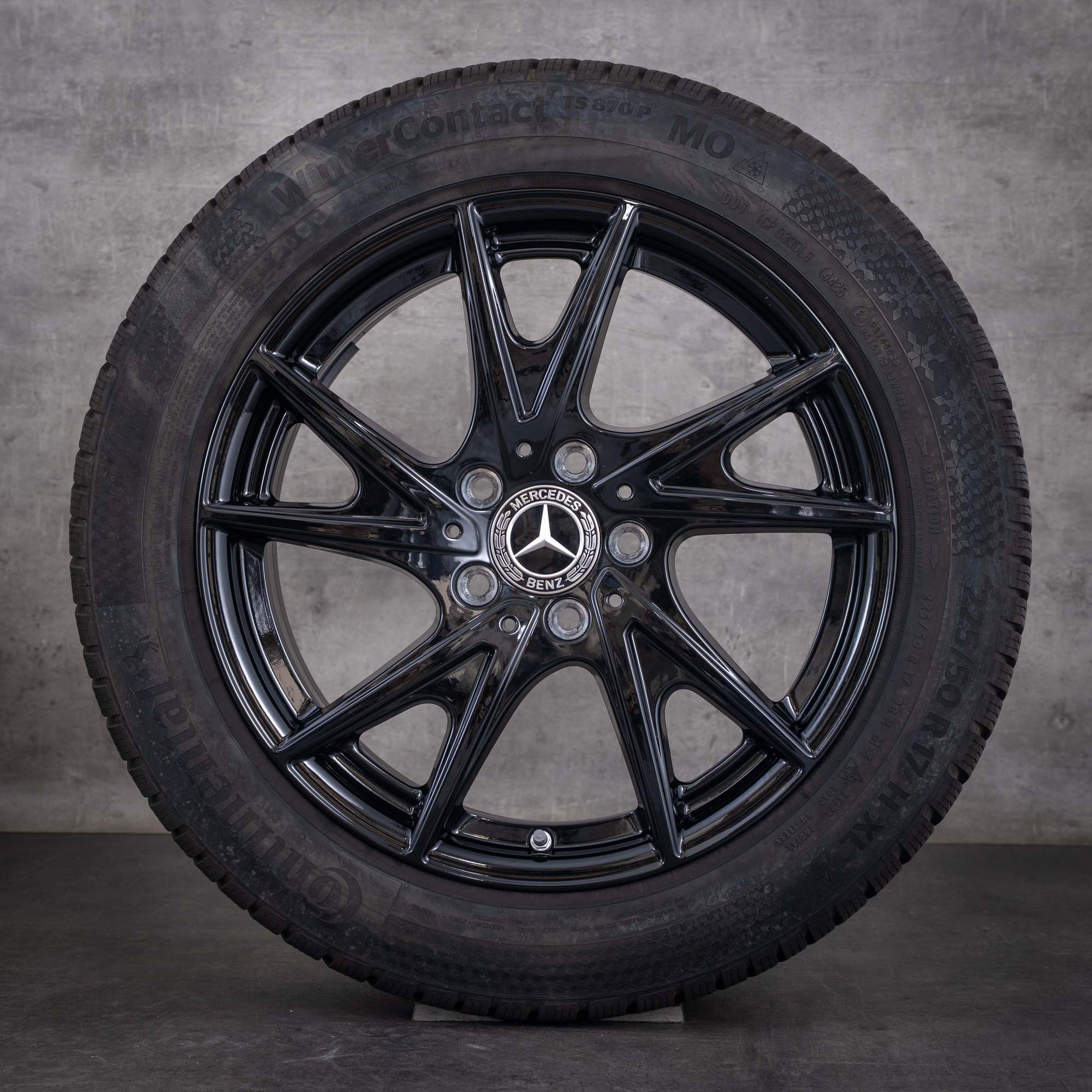 OEM Mercedes-Benz CLA EQ AMG winter wheels 17inch X174 C174 rims A1744010000 A1744014600 Gloss Black - wheel 4 of 4