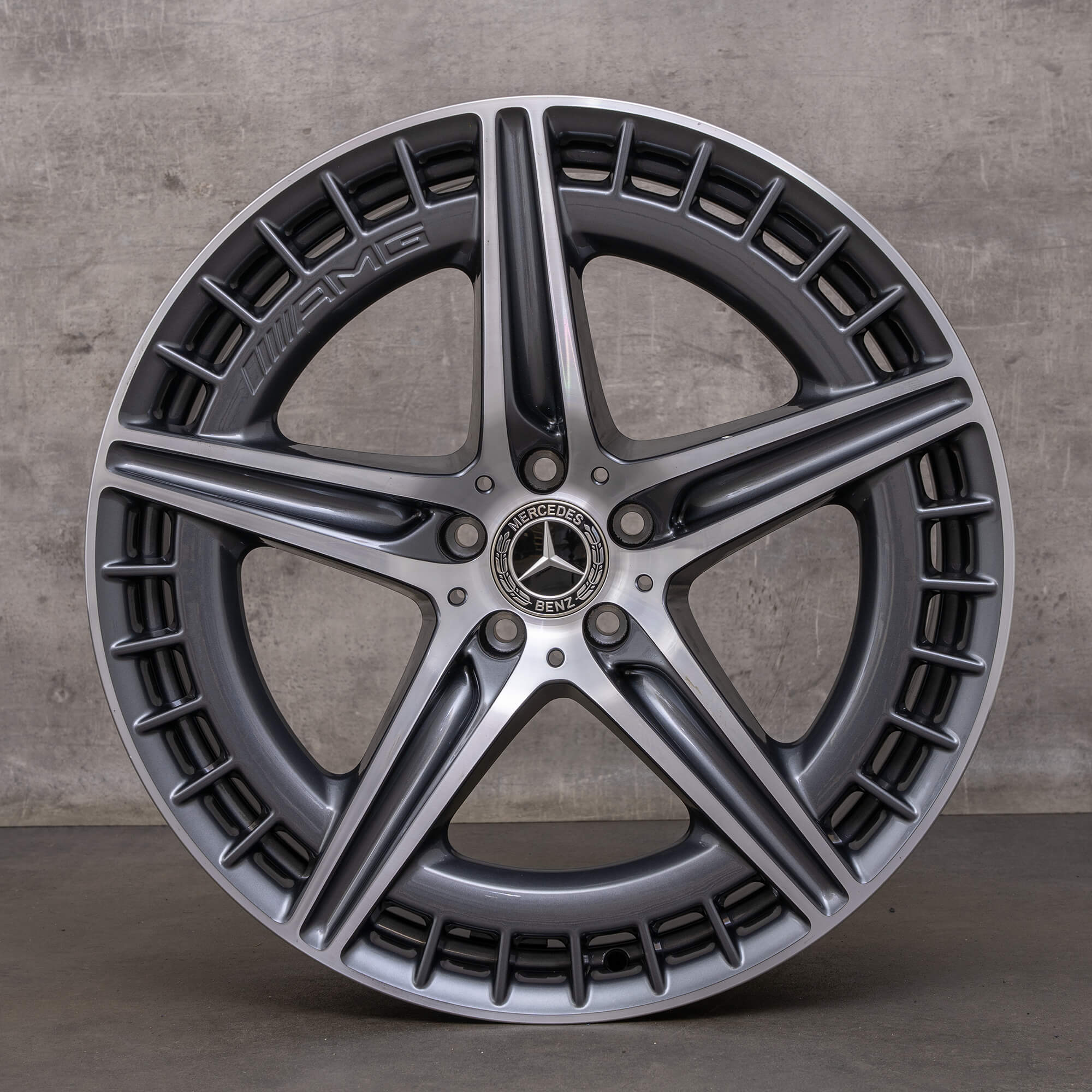 Original Mercedes Benz EQS 53 AMG llantas 21 pulgadas V297 A2974011600 gris himalaya alto brillo torneado NUEVO