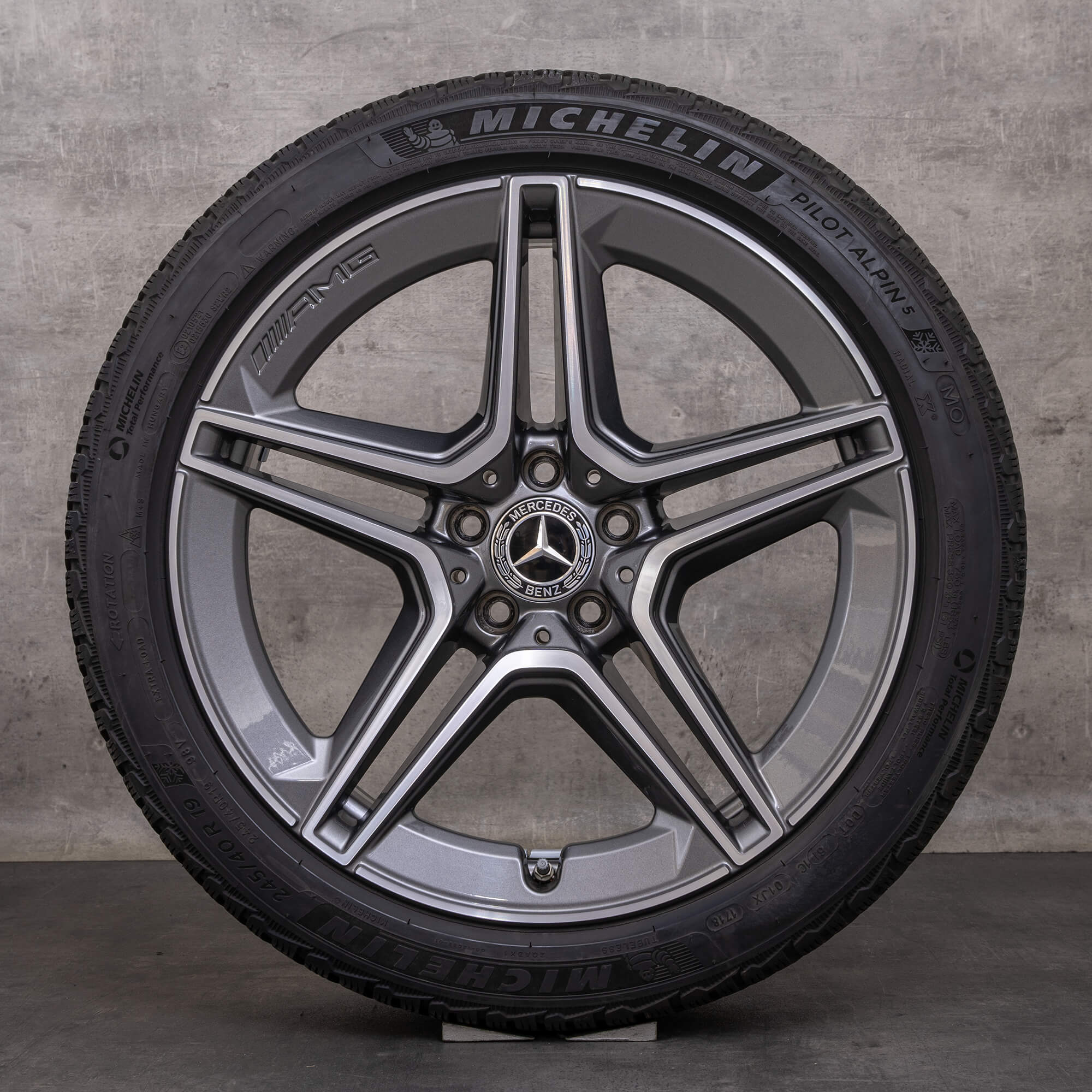 Original Mercedes Benz CLS 53 AMG 4Matic vinterhjul 19 tum C257 fälgar / fälg A2574013000 A2574011500 himalaya grå glansig svarvad