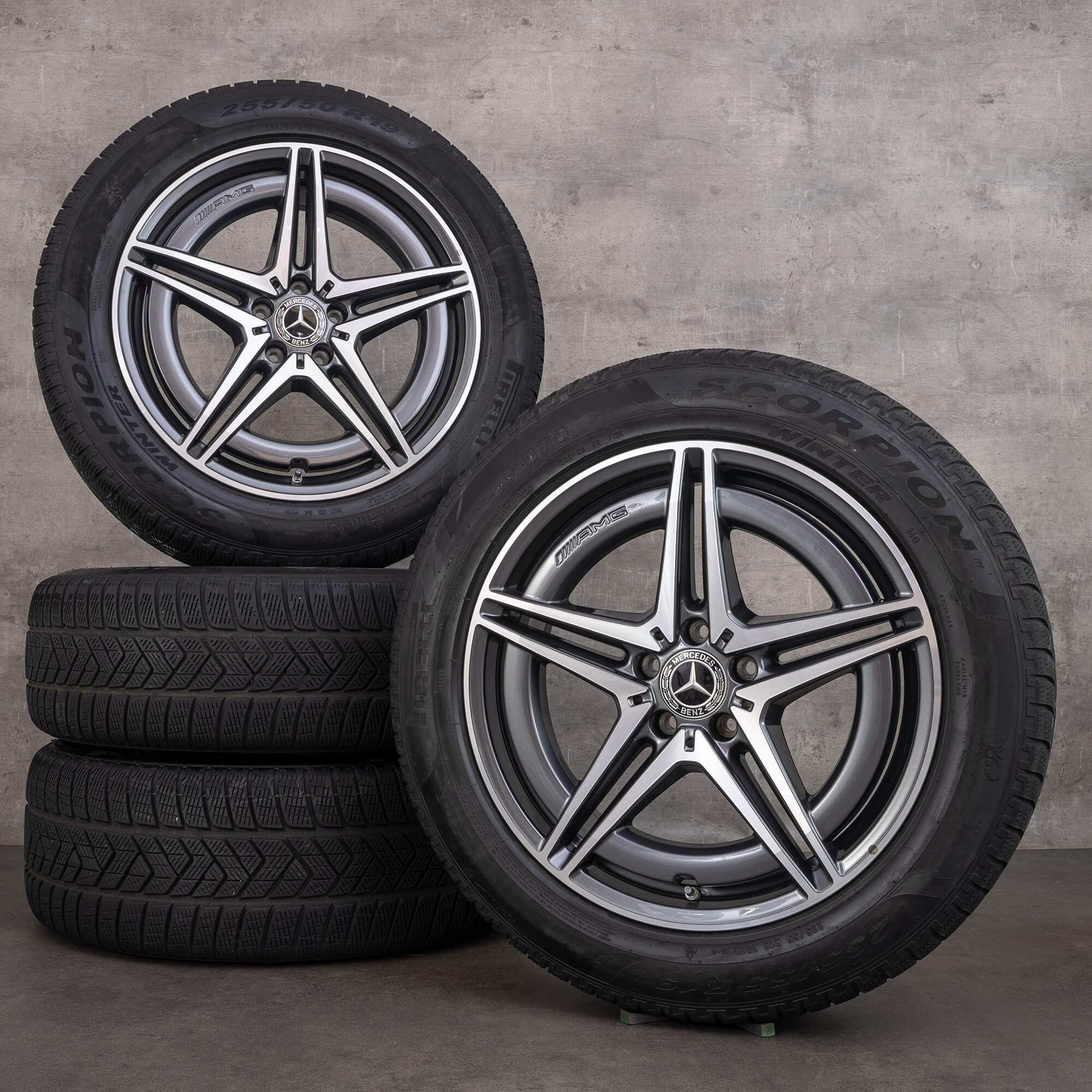 Original Mercedes Benz EQC AMG roues d'hiver 19 pouces N293 jantes A2934011400 A2934010700 himalaya grey brillant