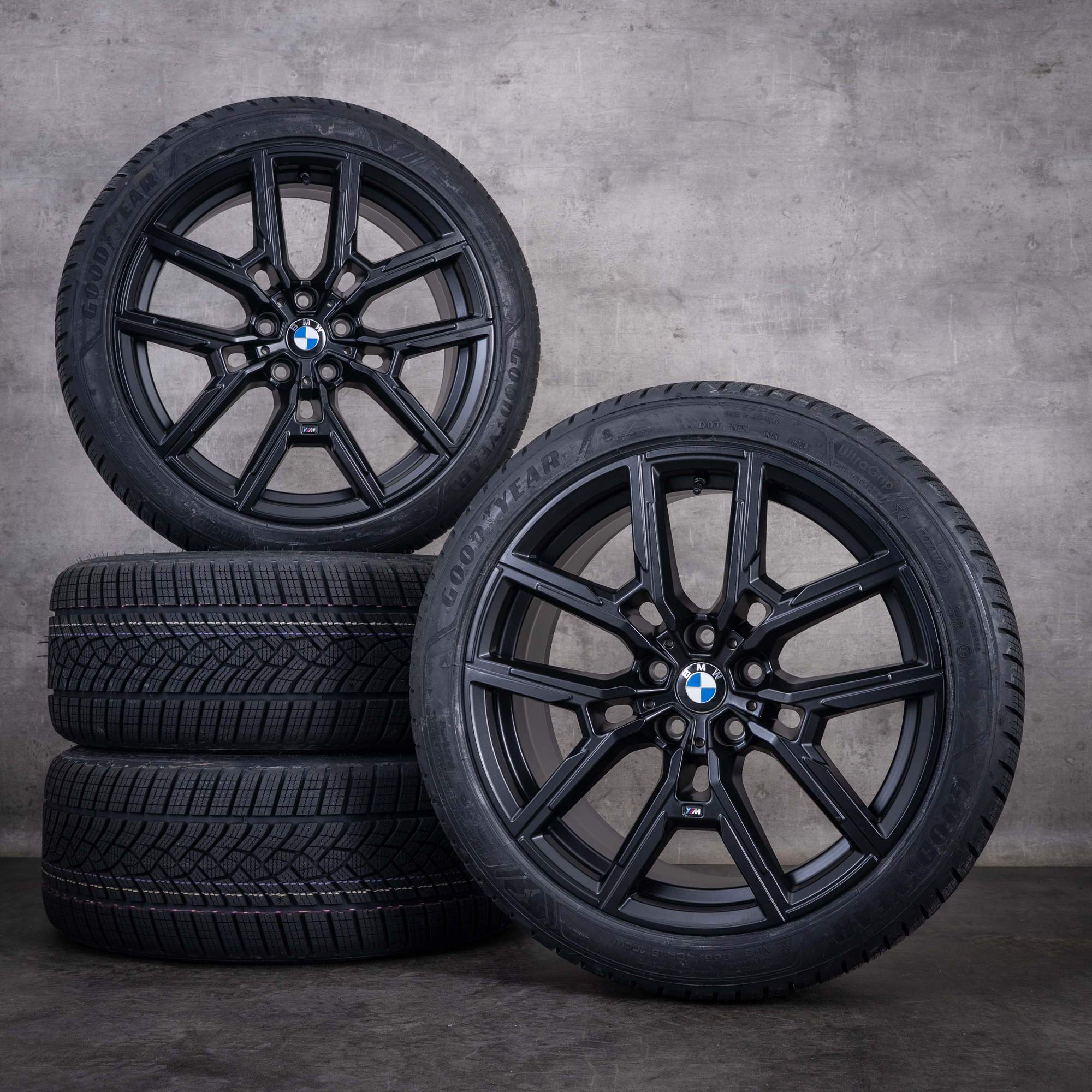 Oryginalne koła zimowe BMW serii 4 i4 19 cali felgi G26 Gran Coupe stylizacja 859 M 8747304 8747305 czarny połysk