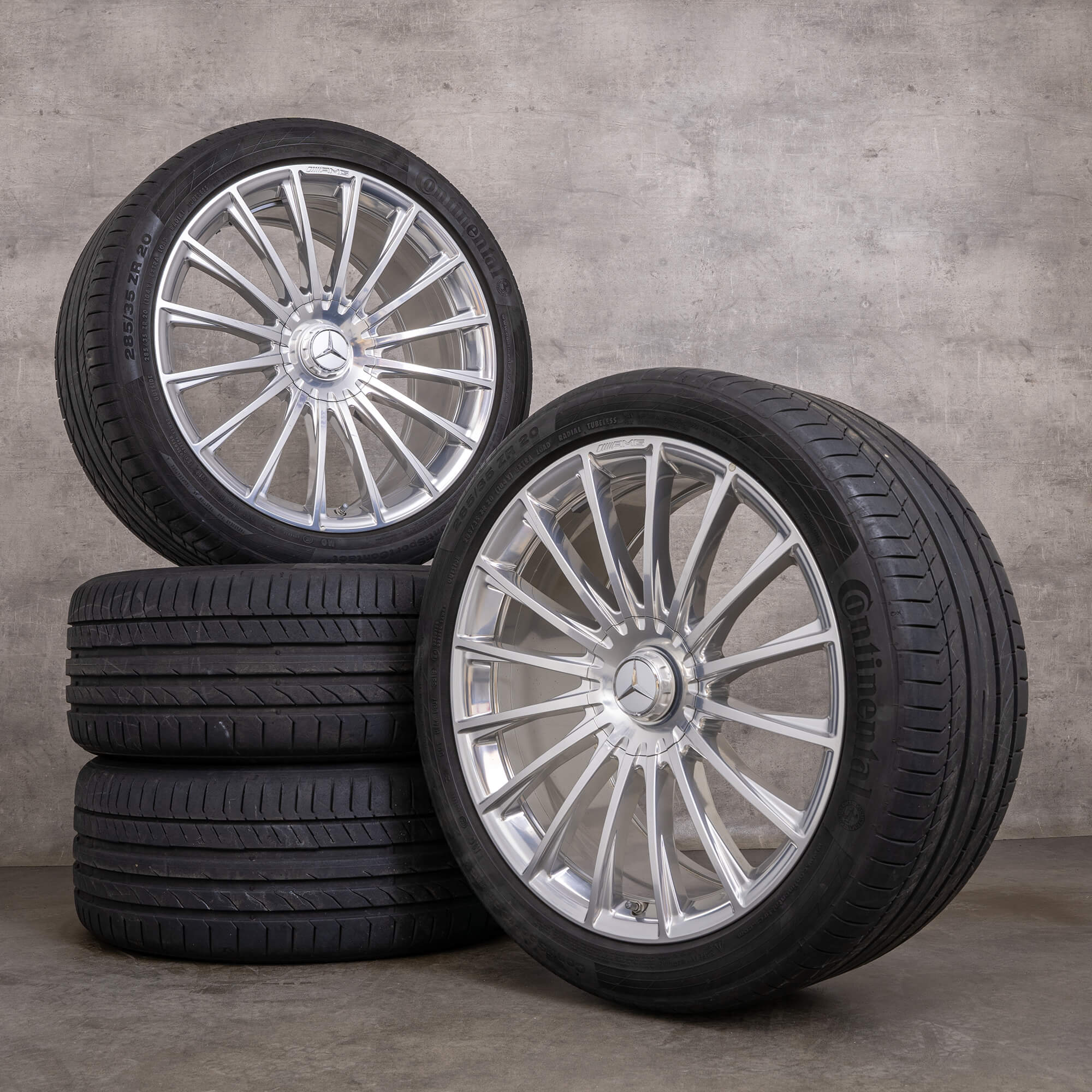 Original AMG Mercedes Benz S63 S65 Felgen 20 Zoll W222 A217 C217 Sommerreifen A2224011000 A222401100 chrom