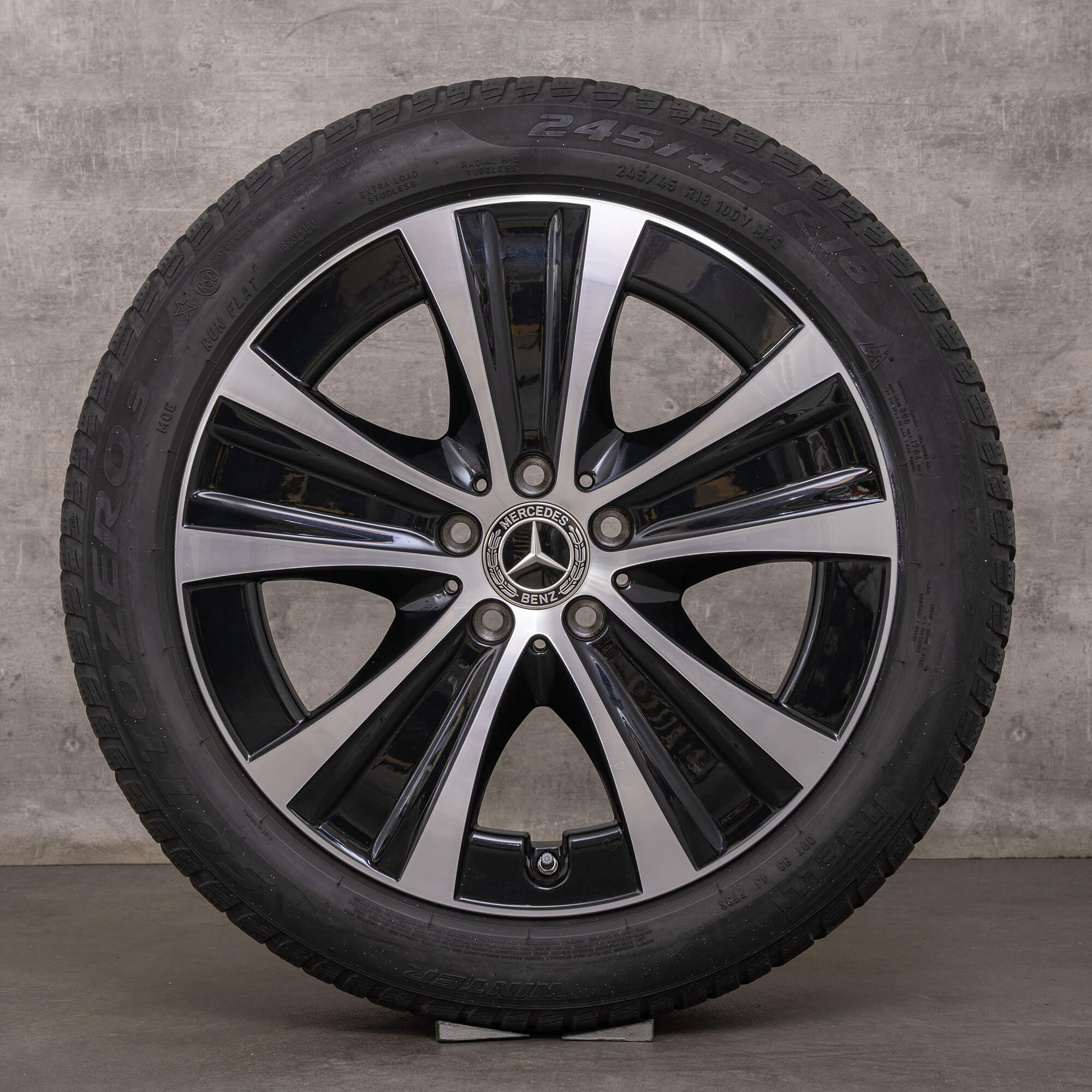 Llantas de invierno originales Mercedes Benz Clase E 18 pulgadas W213 S213 E300de E300e A2134013700 A2134015300 negro pulido