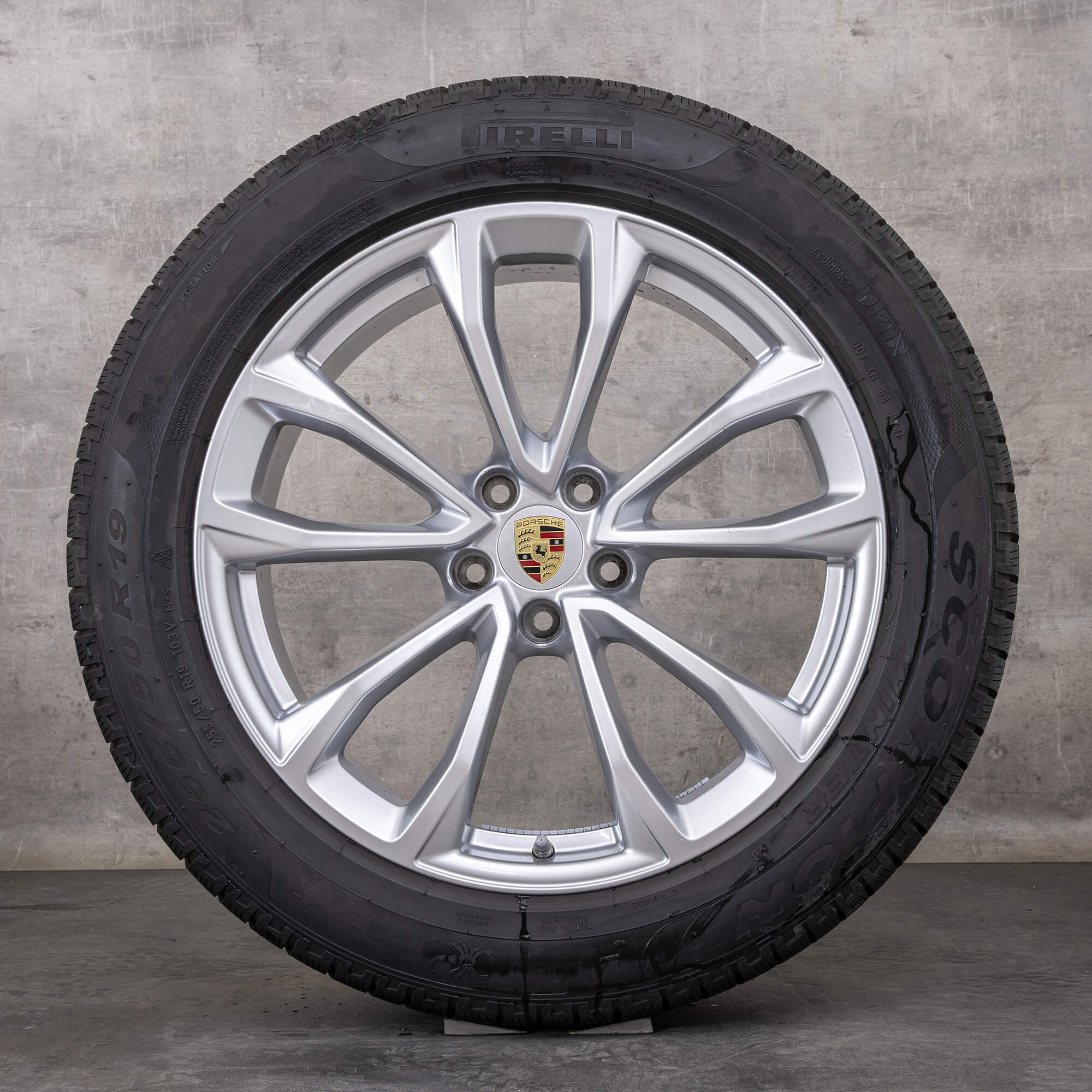 Jantes e pneus inverno originais Porsche Macan II & III jantes de 19 polegadas 95B601025EG 95B601025EH prata brilhante
