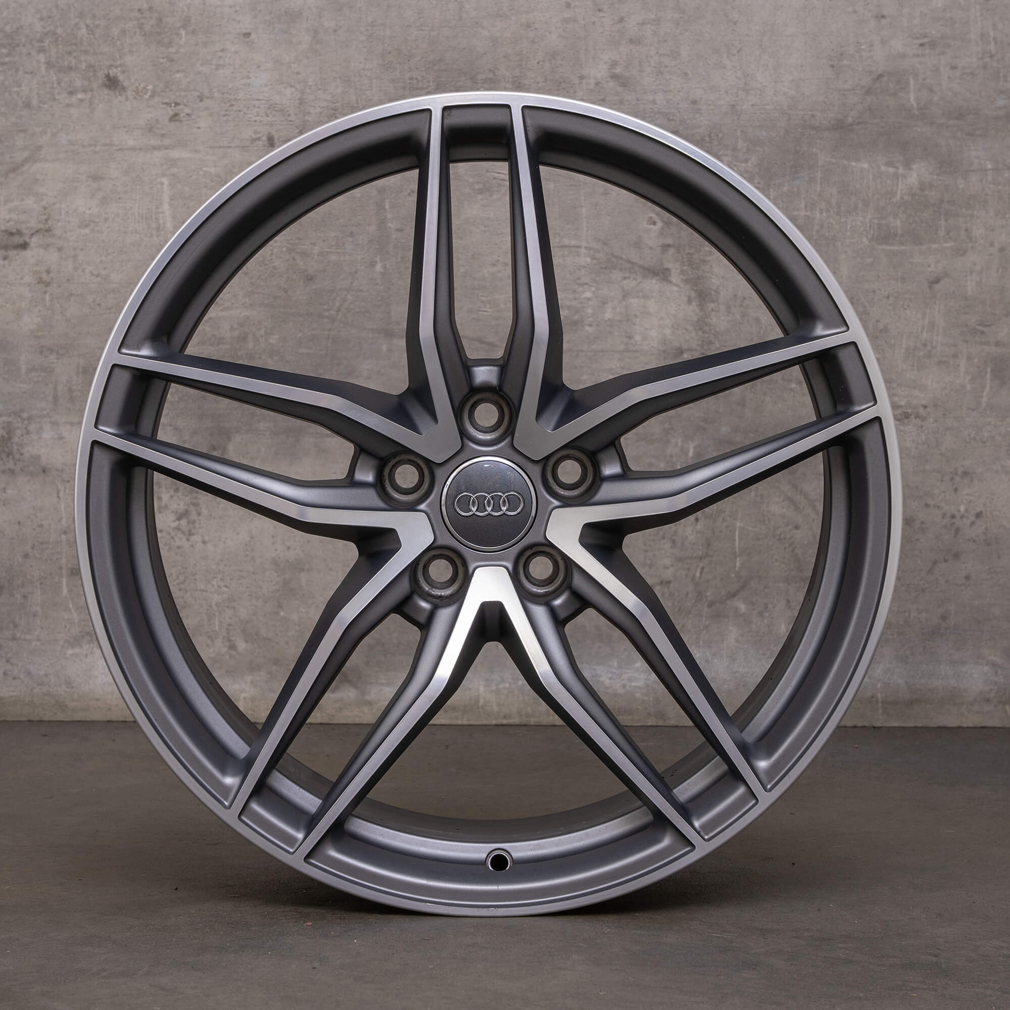 OEM Audi R8 rims 19 inch 4S V10 alloy 4S0601025D 4S0601025E anthracite polished