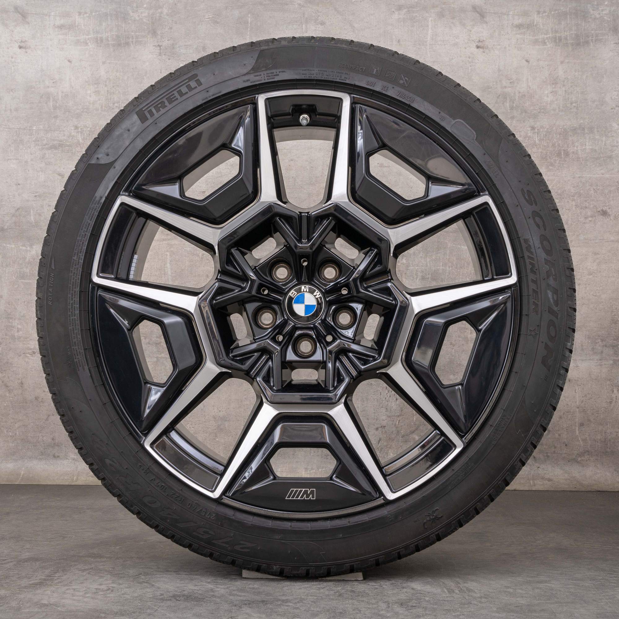 Original BMW XM Winterräder 22 Zoll G09 Felgen Styling 922 M 1543987 1543988 jet black glanzgedreht