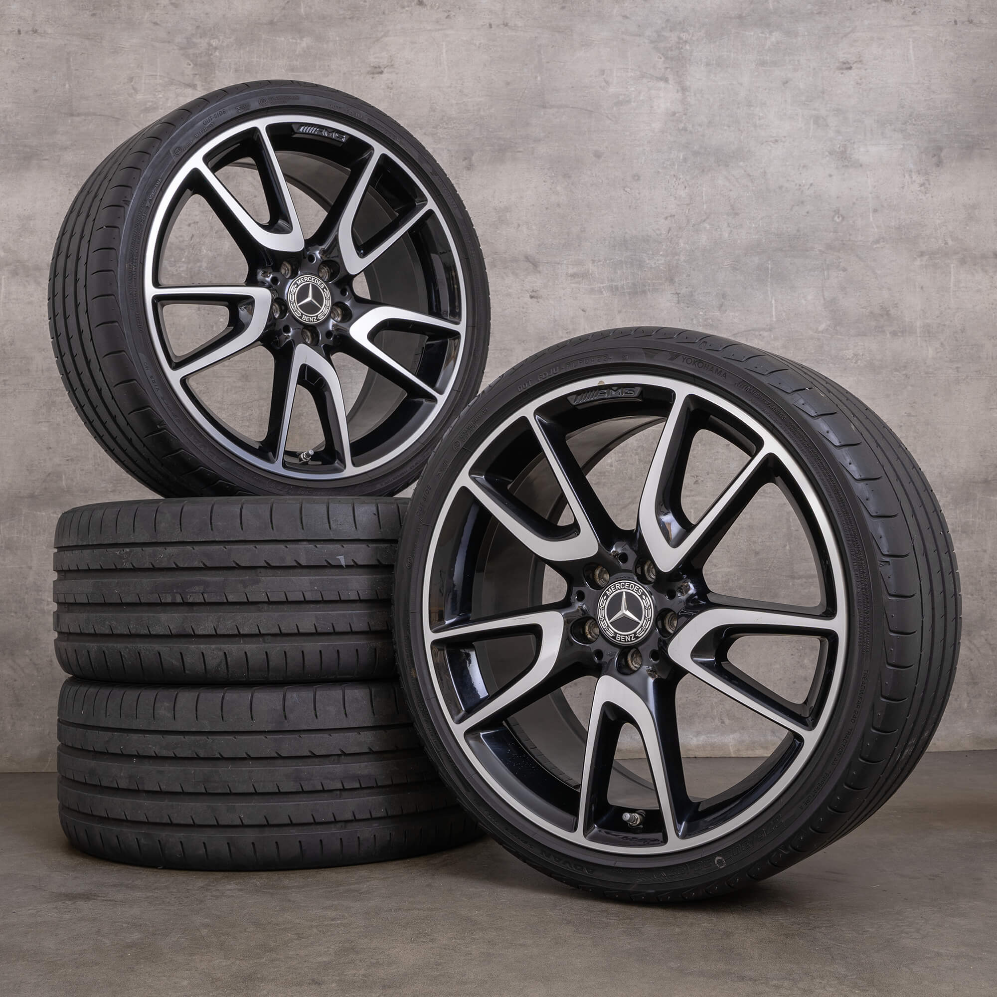 Originele Mercedes Benz E-Klasse E43 E53 AMG wielen 20 inch W213 S213 C238 A238 zomerwielen A2134014000 A2134012500 zwart glanzend gedraaid