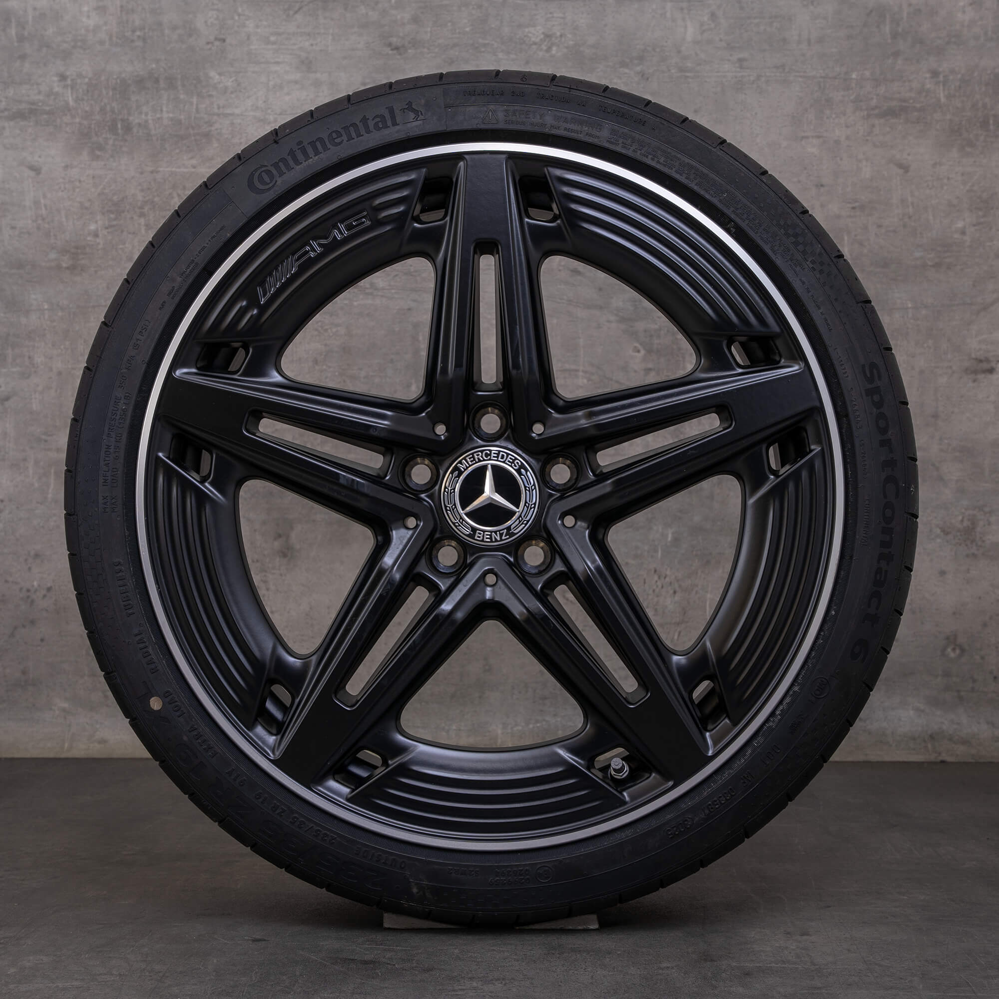 Alkuperäiset Mercedes Benz A-sarjan A35 AMG-vanteet 19 tuuman W177 V177 kesäpyörät A1774014400 musta matta kiillotettu