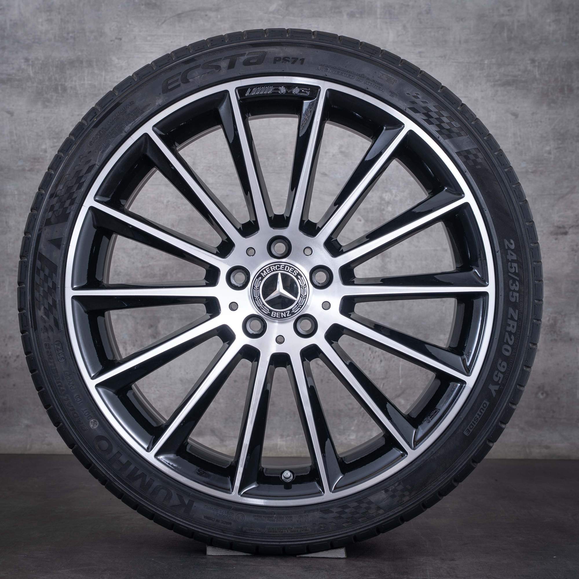 OEM Mercedes-Benz E-Class AMG 20inch rims W213 S213 C238 A238 summer wheels A2134012200 A2134012300 black front diamond cut NEW