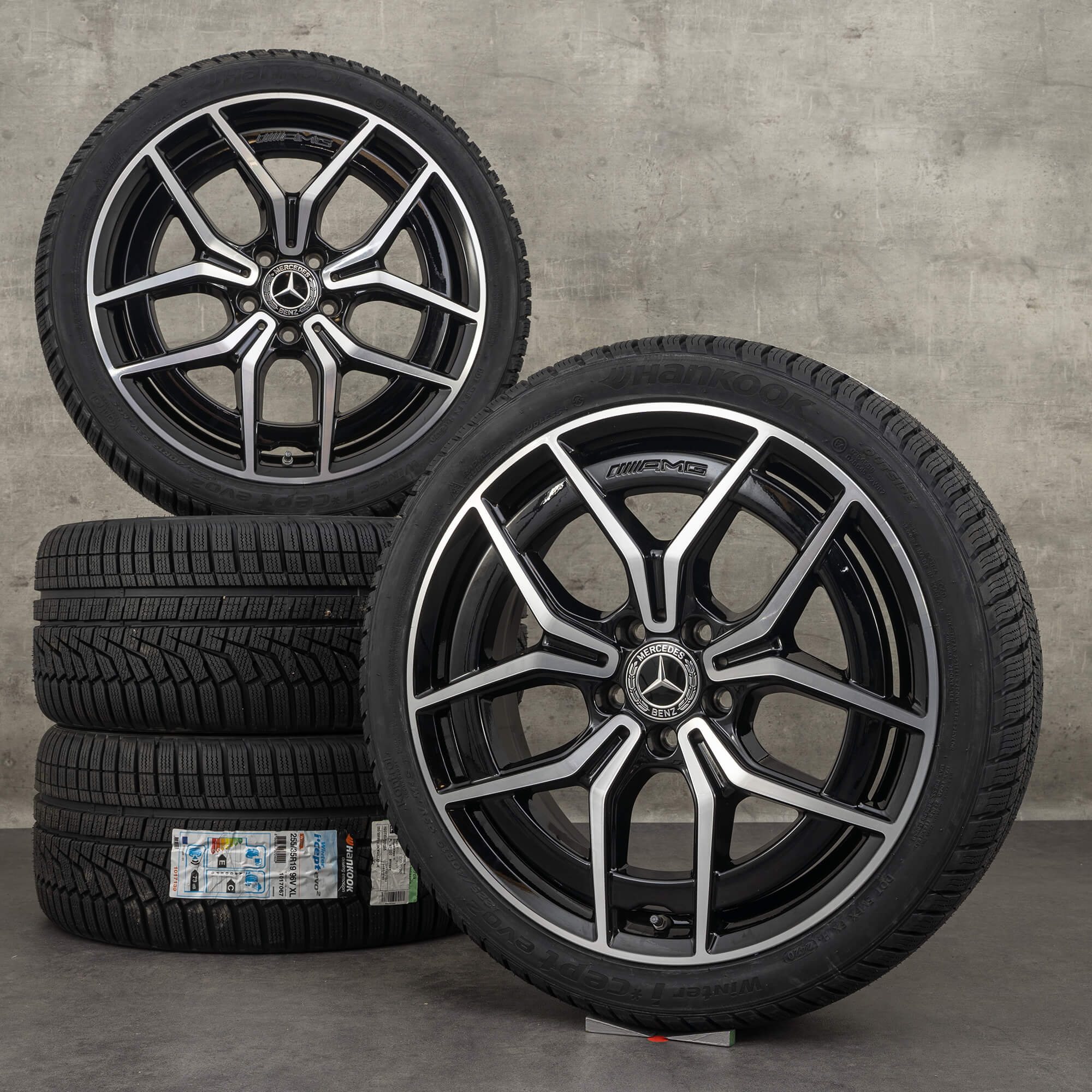 Original Mercedes Benz Clase E AMG llantas de invierno 19 pulgadas W213 S213 C238 A238 A2134016500 A2134016600 negro brillante convertido NUEVO