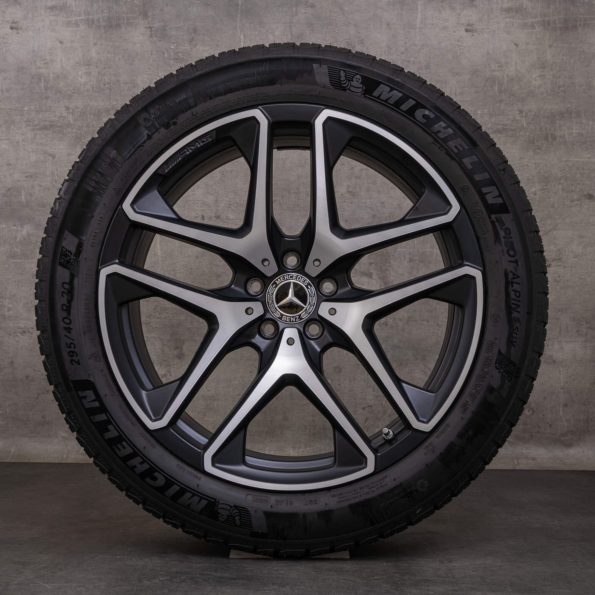Originale Mercedes Benz GLC 63 & S AMG vinterdæk med fælge 20 tommer X253 C253 A2534013600 A2534013700 sort mat blank drejet