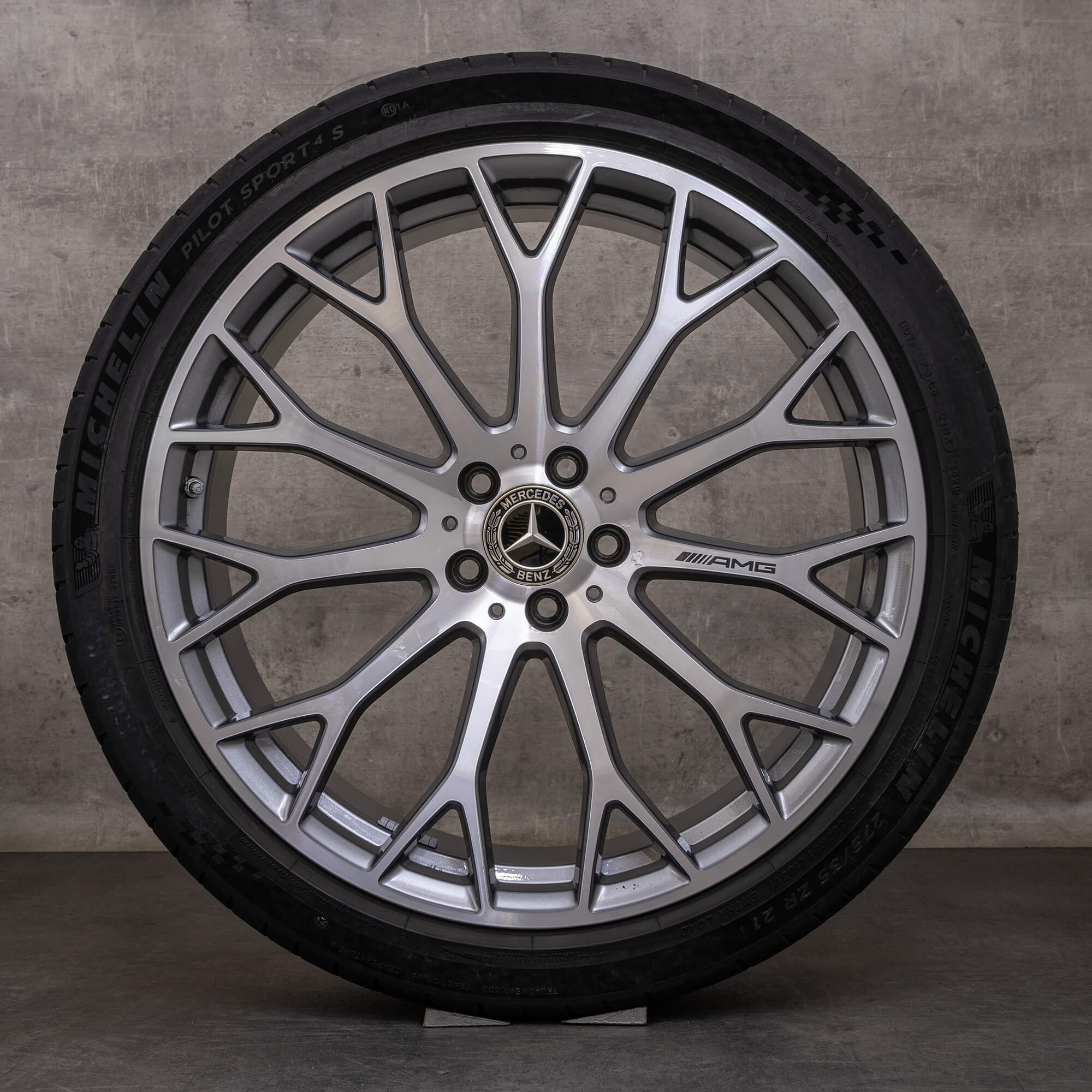 Alkuperäiset Mercedes Benz SL 43 55 63 AMG vanteet 21 tuuman R232 4 Matic S E Performance kesäpyörät A2324012700 A2324012800 himalajanharmaa kiillotettu