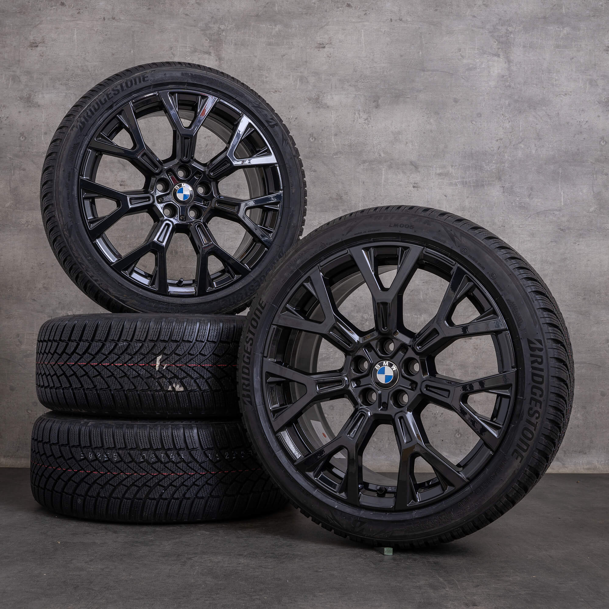 Originale BMW X1 X2 vinterhjul 19 tommers F48 F39 felger styling 580 6883003 svart blank