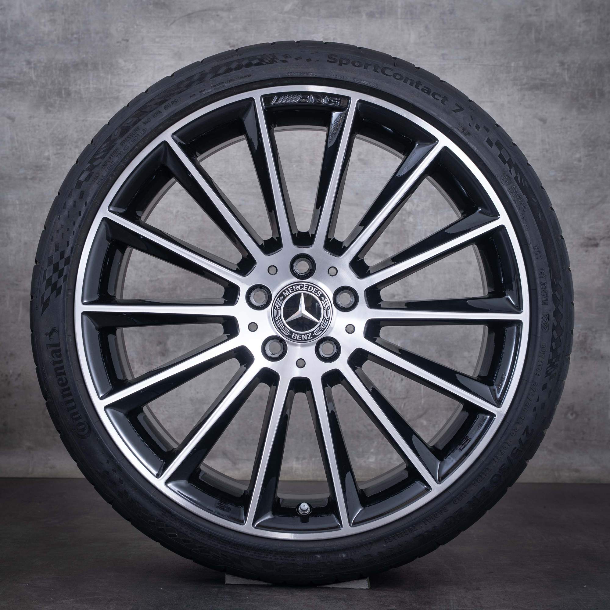 OEM Mercedes-Benz E-Class AMG 20inch rims W213 S213 C238 A238 summer wheels A2134012200 A2134012300 black front diamond cut NEW