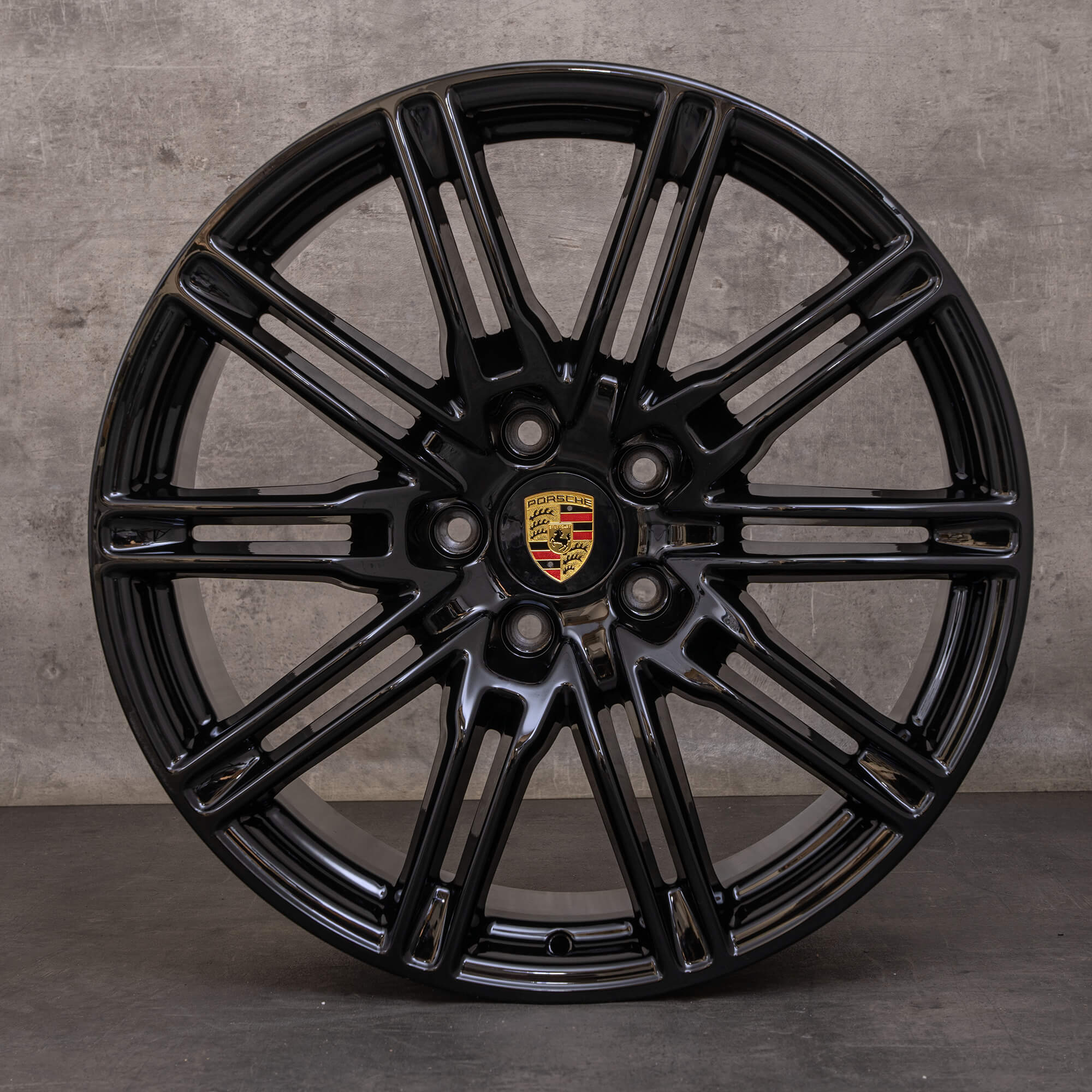 Jantes originais Porsche Cayenne 958 de 21 polegadas 7P5601025BF preto brilhante NOVO