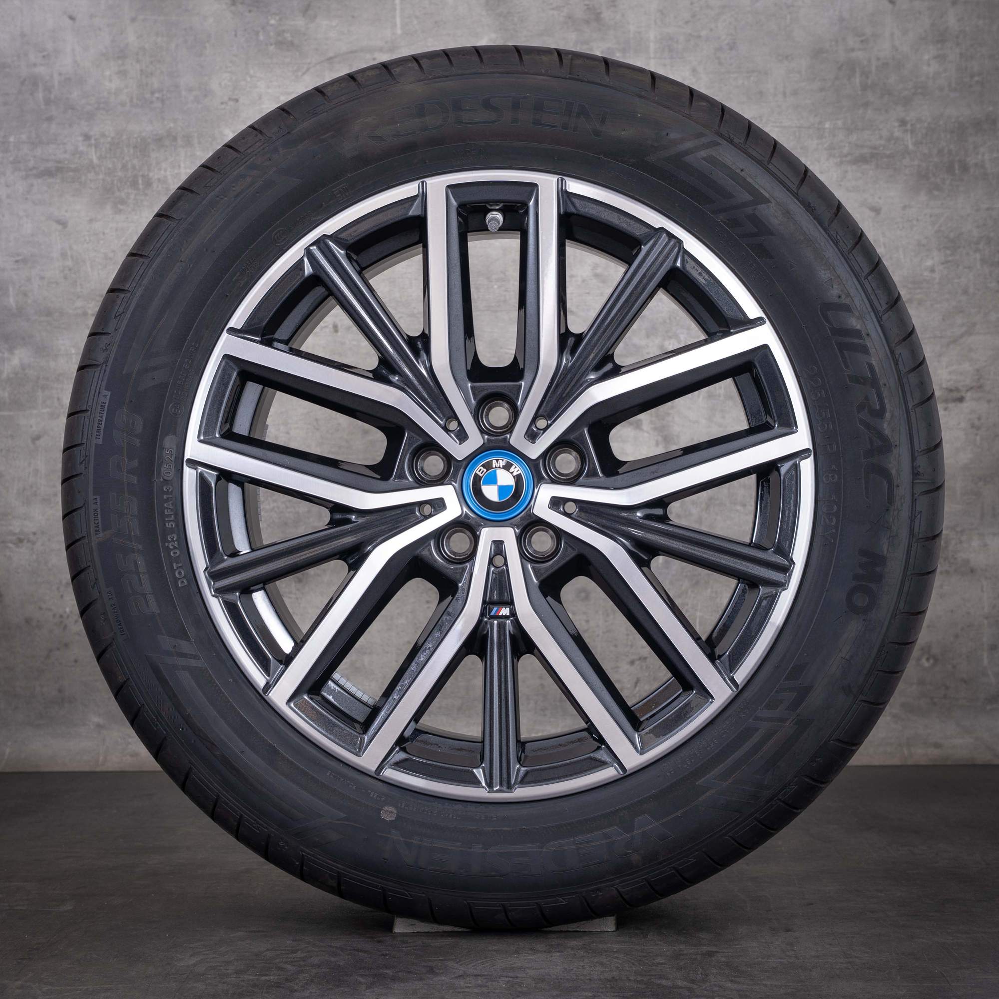Orijinal BMW X1 iX1 X2 iX2 Jantlar 18 inç U11 U10 Yaz Lastikleri Stil 838 M 6891179 gece grisi elmas kesim