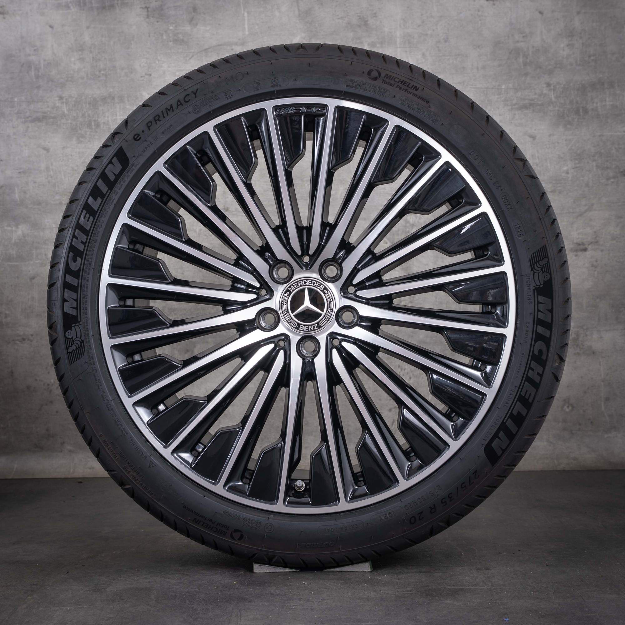OEM Mercedes-Benz E-Class AMG 20inch summer wheels W214 S214 A2144010500 A2144010600 diamond cut black