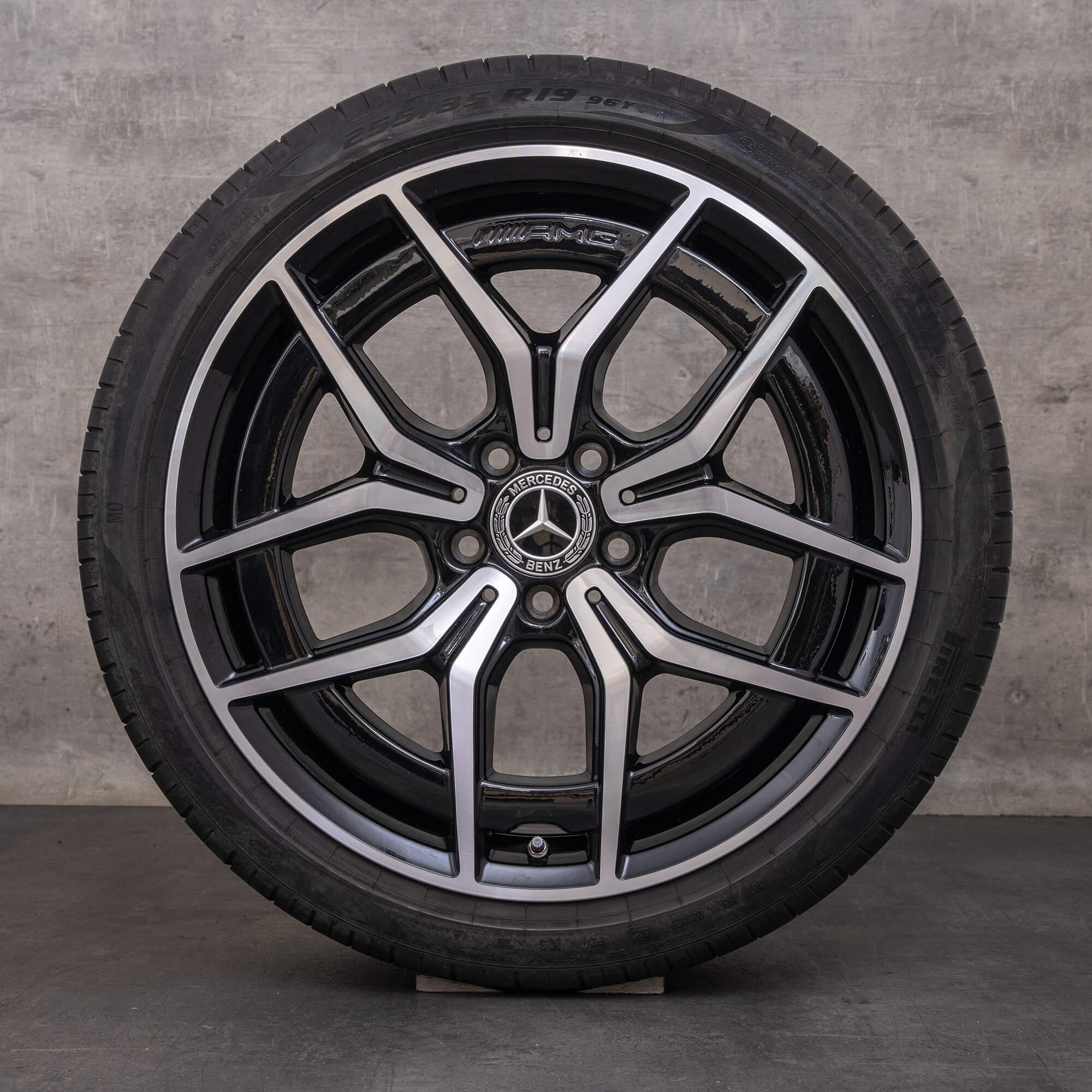 Original Mercedes Benz C-Klasse AMG Felgen 19 Zoll W206 S206 Sommerräder A2064016700 A2064016800 schwarz glanzgedreht