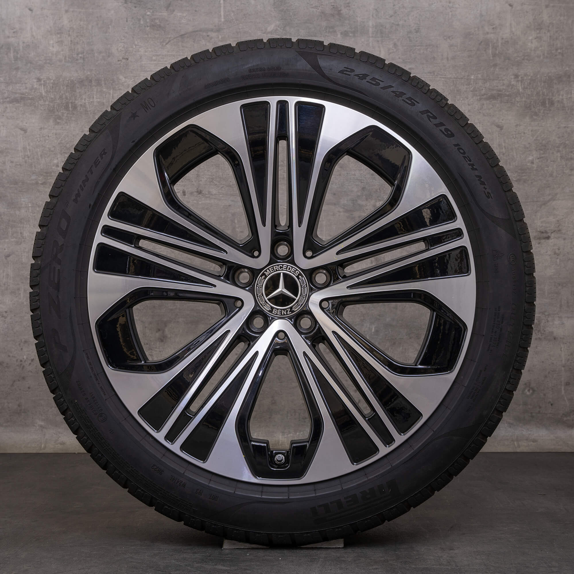 Oryginalne koła zimowe Mercedes Benz Klasa E 19 cali W214 S214 felgi A2144012300 czarne Polerowane