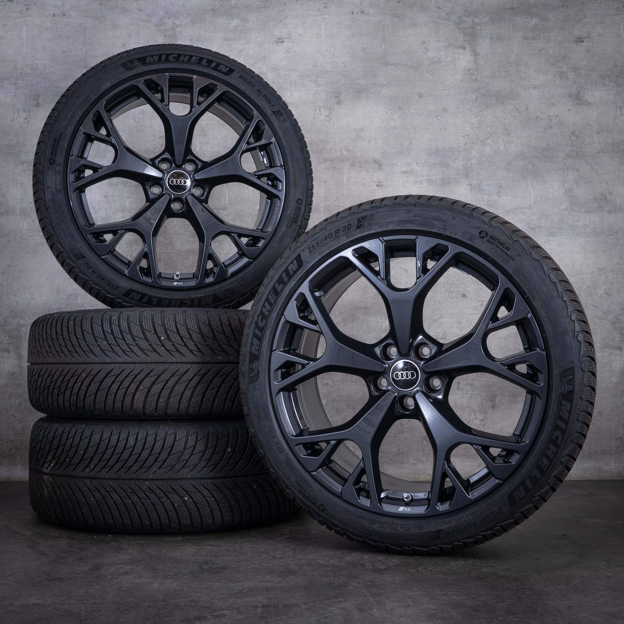 Ruote invernali originali Audi A6 S6 da 20 pollici con cerchi 4K C8 4P0601025L granito lucido