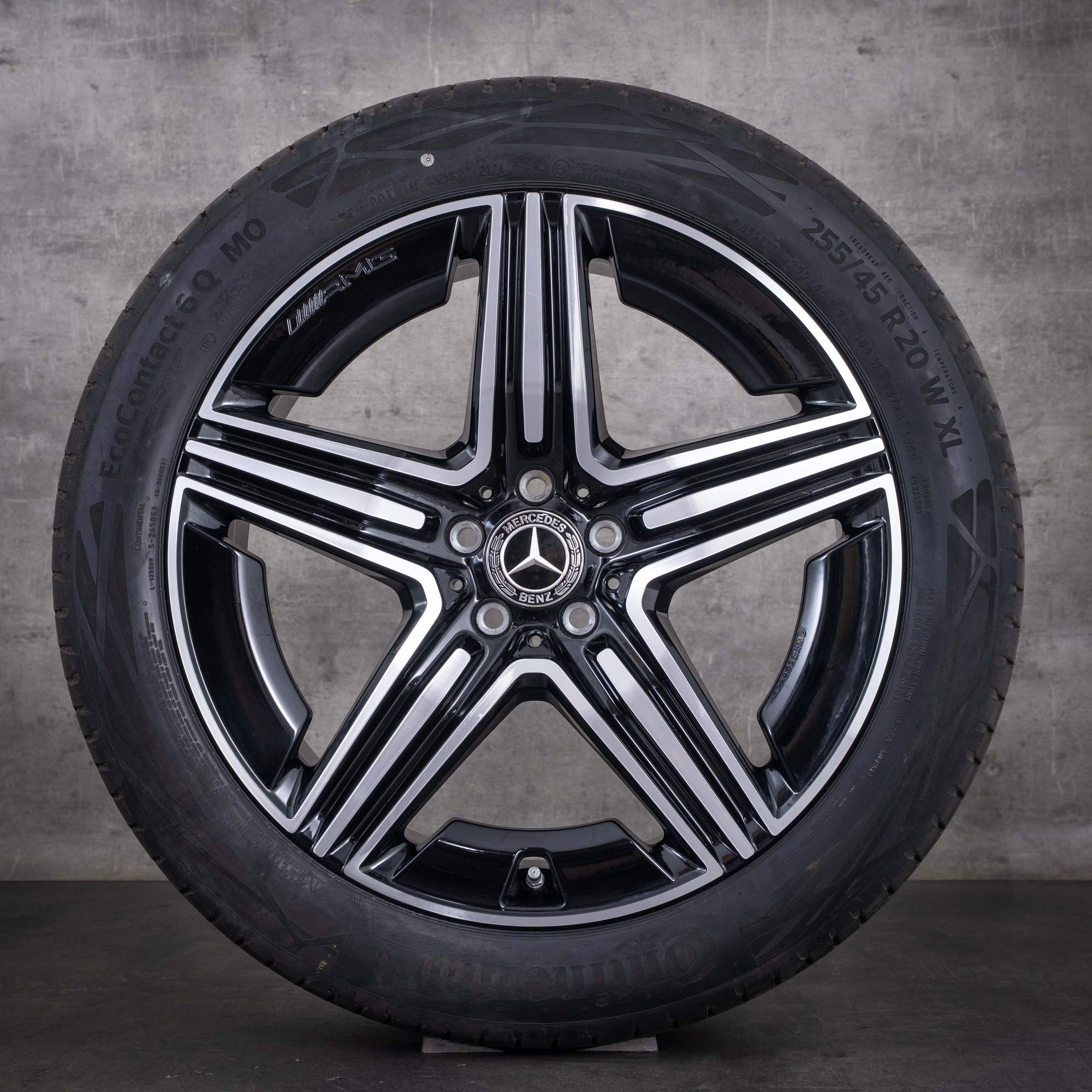 OEM Mercedes-Benz GLC AMG 20inch X254 C254 summer wheels A2544010600 A2544010700 Black Front diamond cut