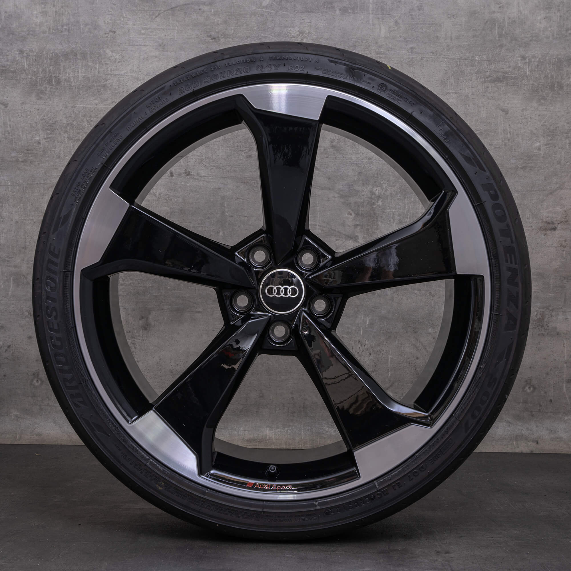 Originale Audi A5 S5 F5 20 pollici pneumatici estivi cerchi 8W0601025CF Rotor nero lucido