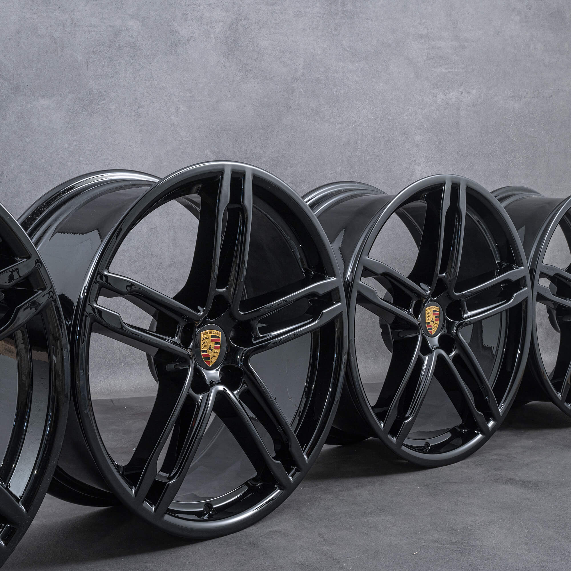 Original Porsche 19 Zoll Felgen Macan I 95B 95B601025BB Schwarz Hochglanz