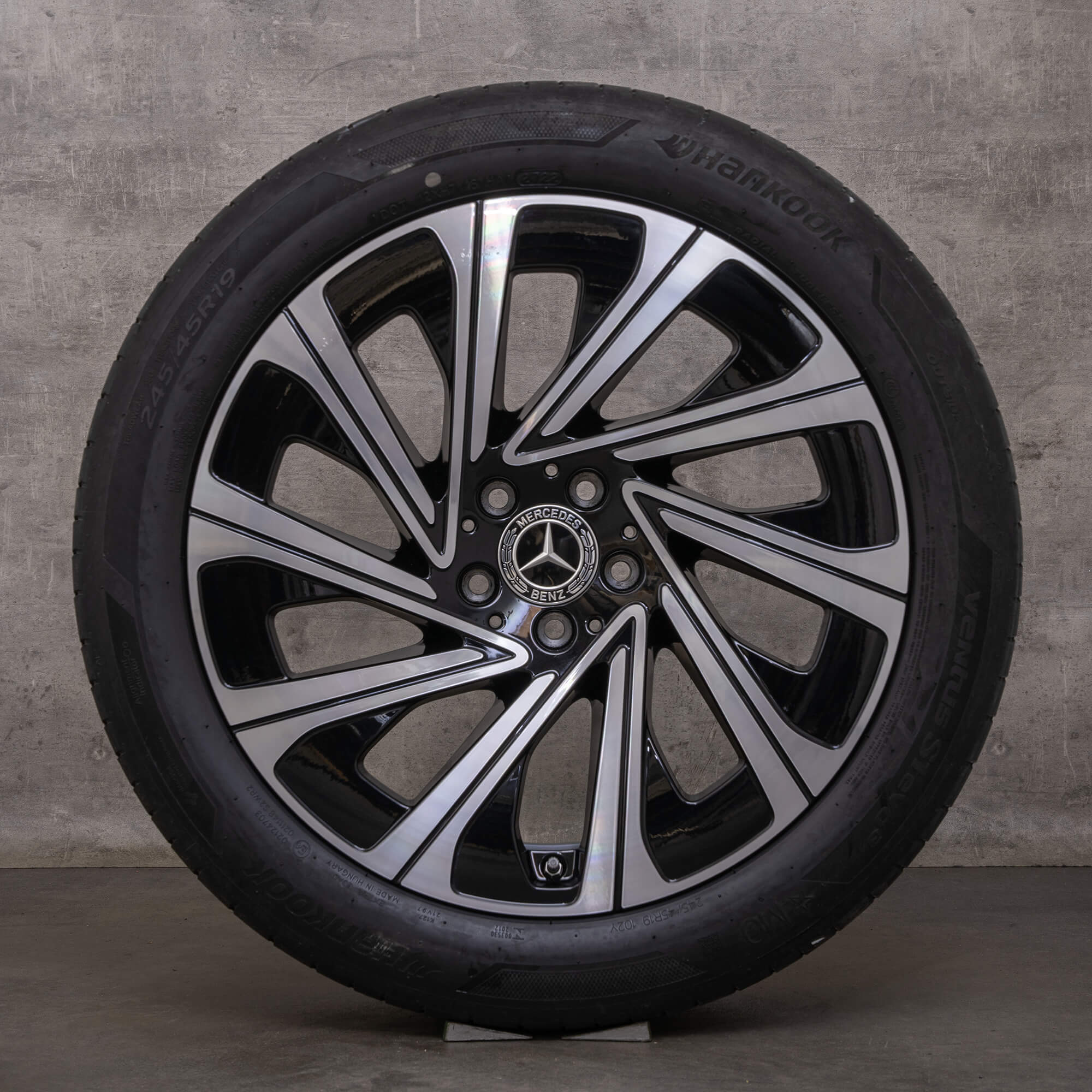 Originele Mercedes E-Klasse winterwielen 19 inch W214 S214 velgen A2144013000 A2144013100 zwart glanzend gedraaid