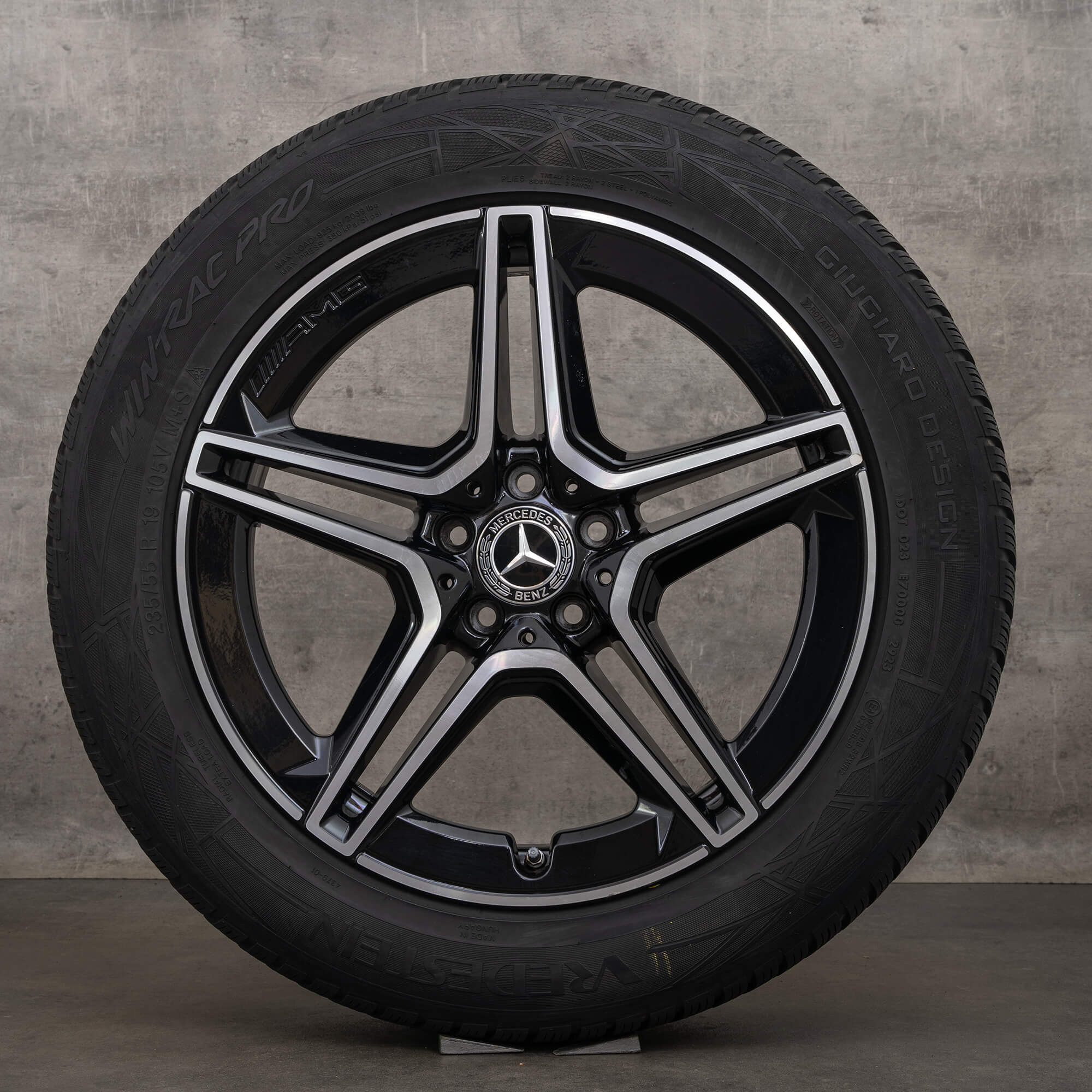 Orijinal Mercedes Benz GLC & 43 AMG kış jant lastik 19 inç C253 jantlar A2534015300 A2534015400 siyah parlak tornalanmış