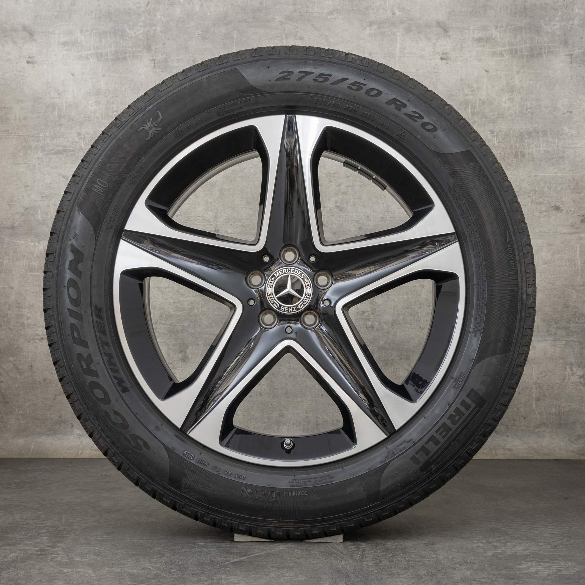 Oryginalne koła zimowe Mercedes Benz GLE 20 cali X167 C167 Felgi A1674012200 A1674012300 czarne Polerowane