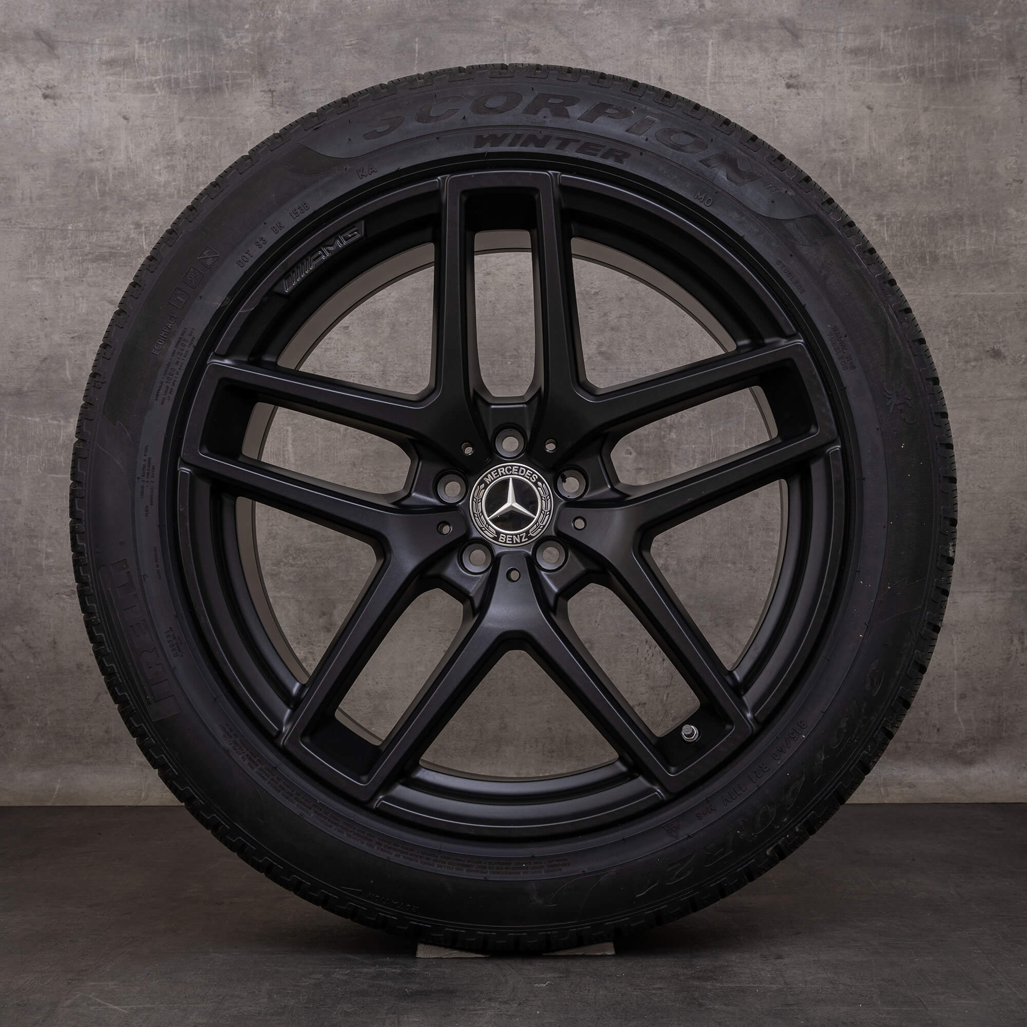 Oryginalne koła zimowe Mercedes Benz GLE 43 63 & S AMG 21 cali felgi C292 A2924012900 A2924011700 czarny mat