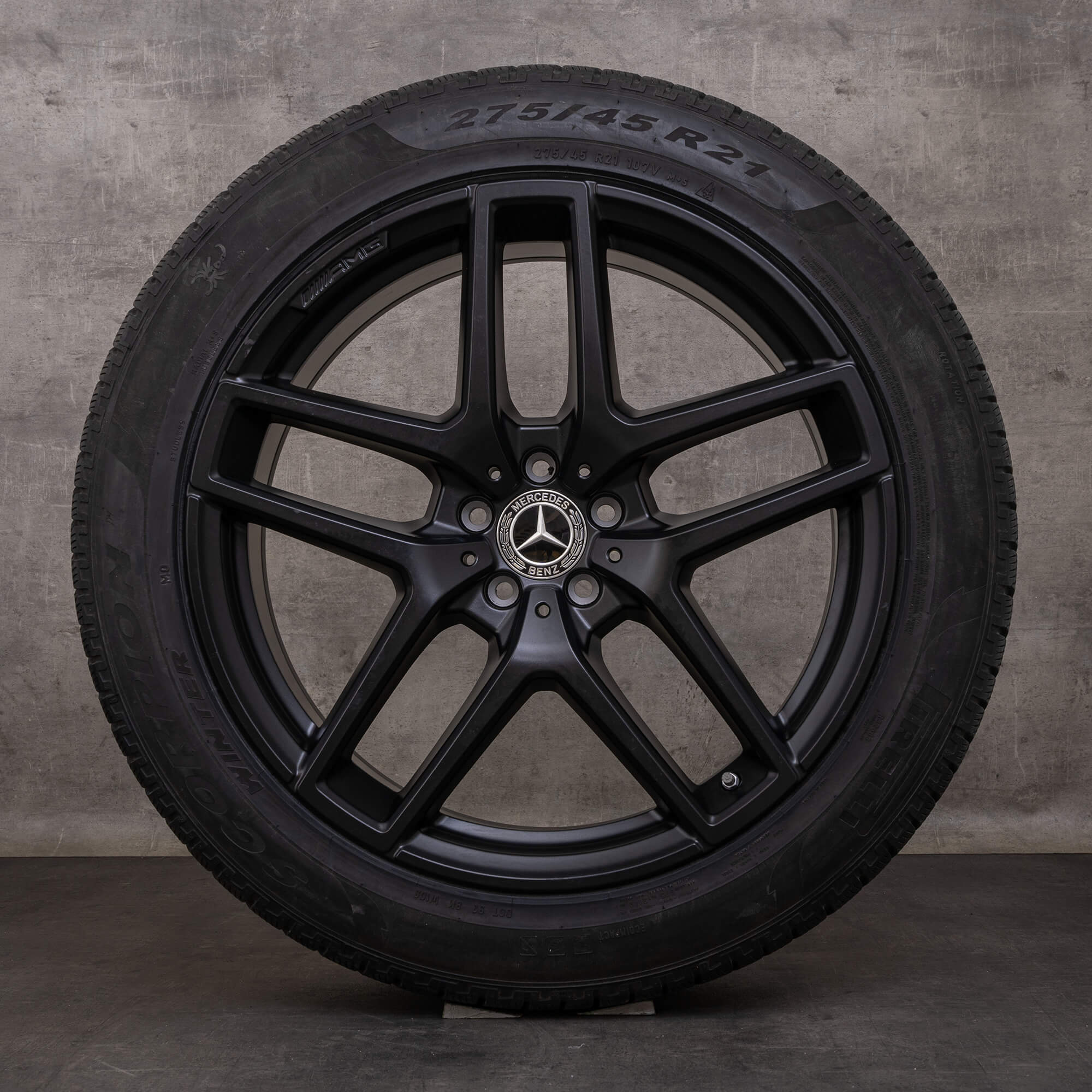 Oryginalne koła zimowe Mercedes Benz GLE 43 63 & S AMG 21 cali felgi C292 A2924012900 A2924011700 czarny mat