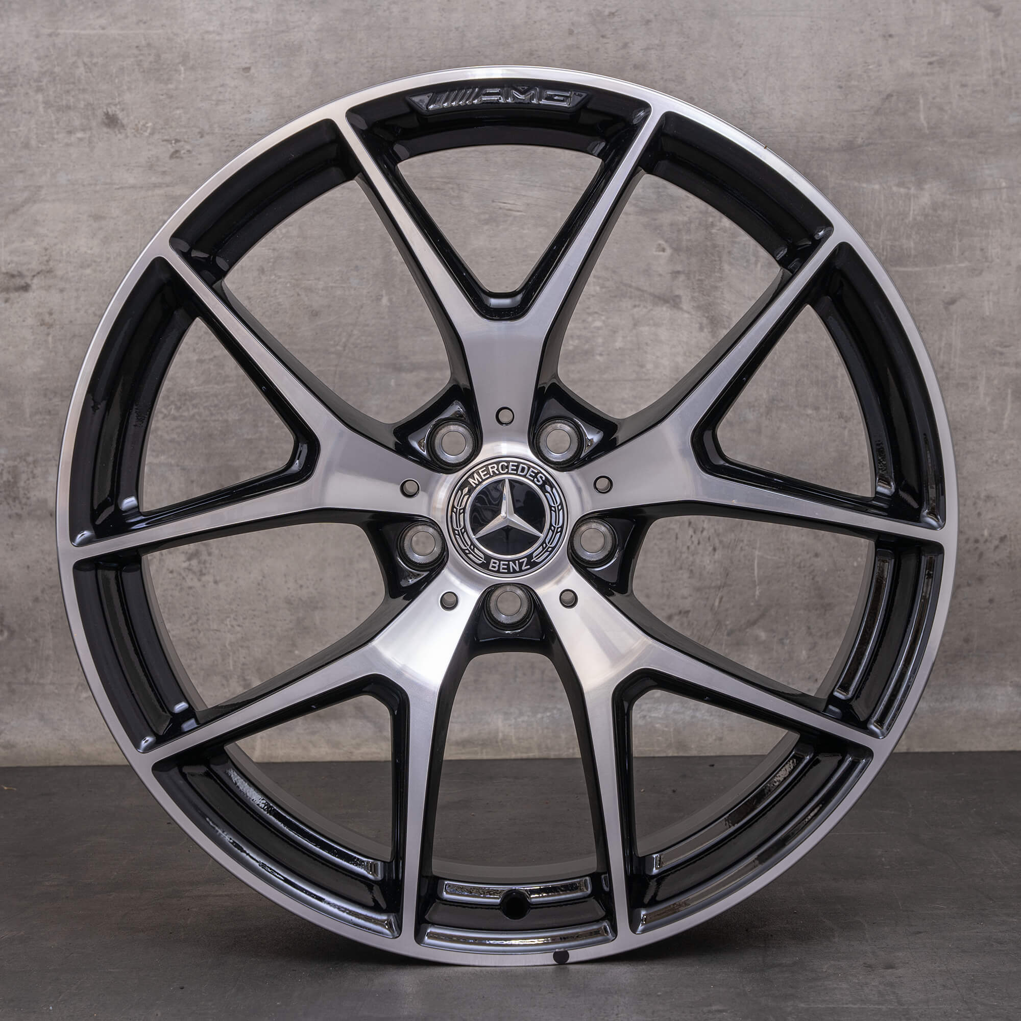 Alkuperäiset Mercedes Benz GLC & 43 AMG vanteet 20 tuuman X253 C253 A2534015500 A2534015600 musta kiillotettu sorvattu