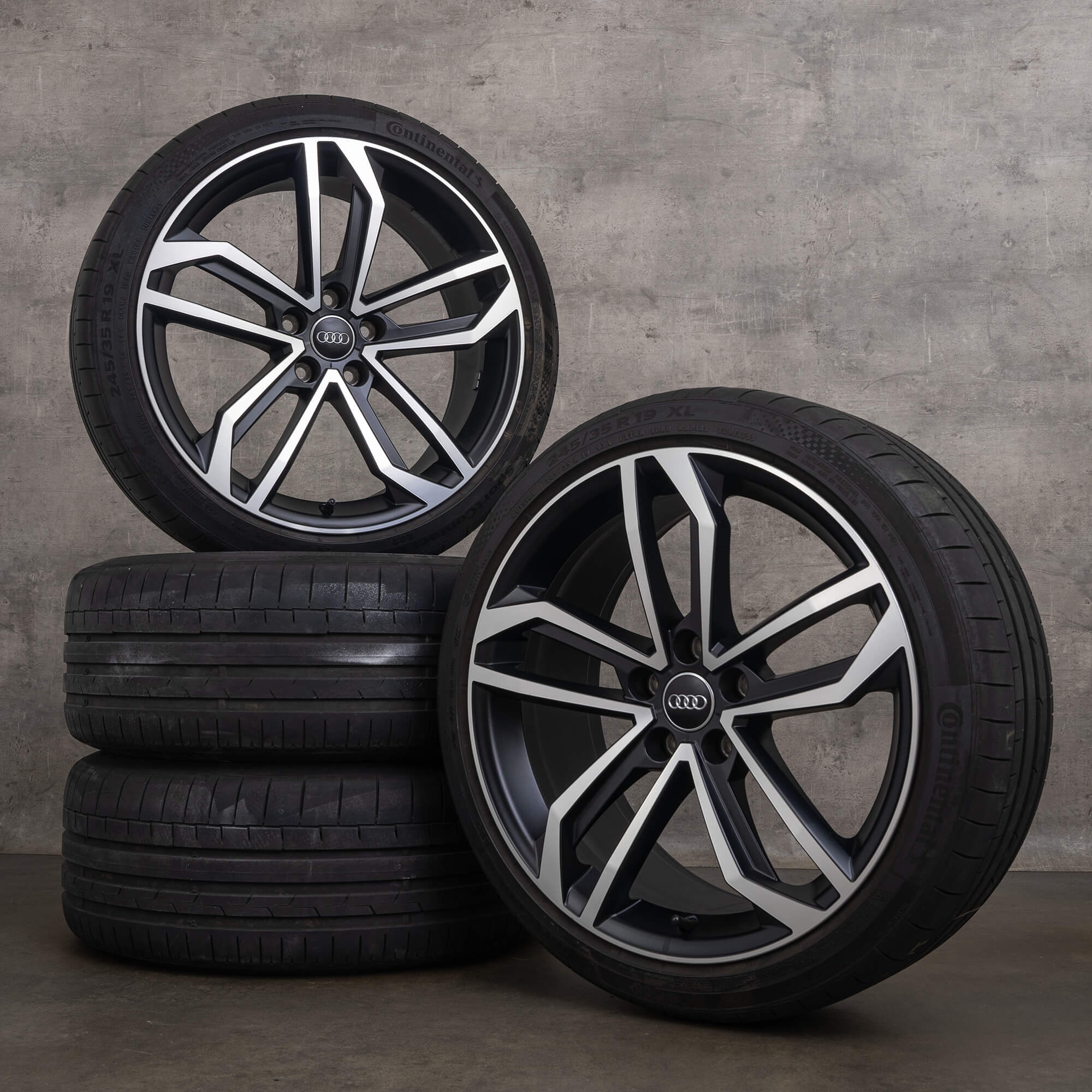OEM Audi A4 S4 rims 19 inch B9 8W summer wheels 8W0071499 Sidus black ...