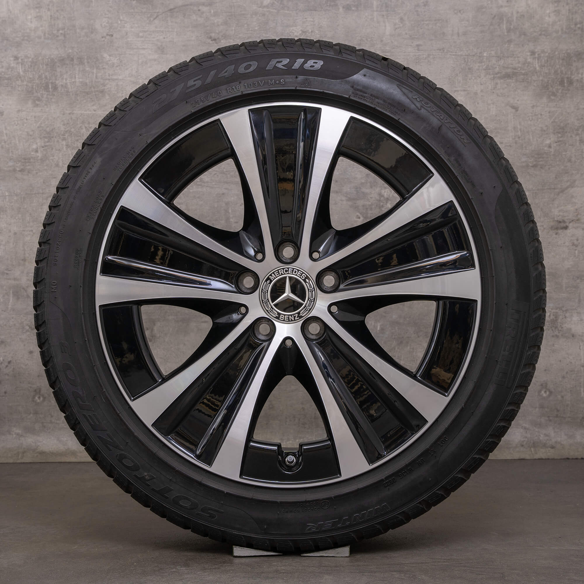 Llantas de invierno originales Mercedes Benz Clase E 18 pulgadas W213 S213 E300de E300e A2134013700 A2134015300 negro pulido