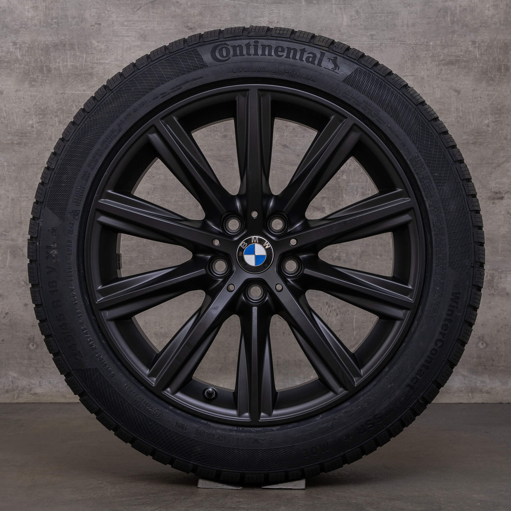 Original BMW 5-serie vinterhjul 18-tommers G30 G31 felger styling 684 6874441 svart matt