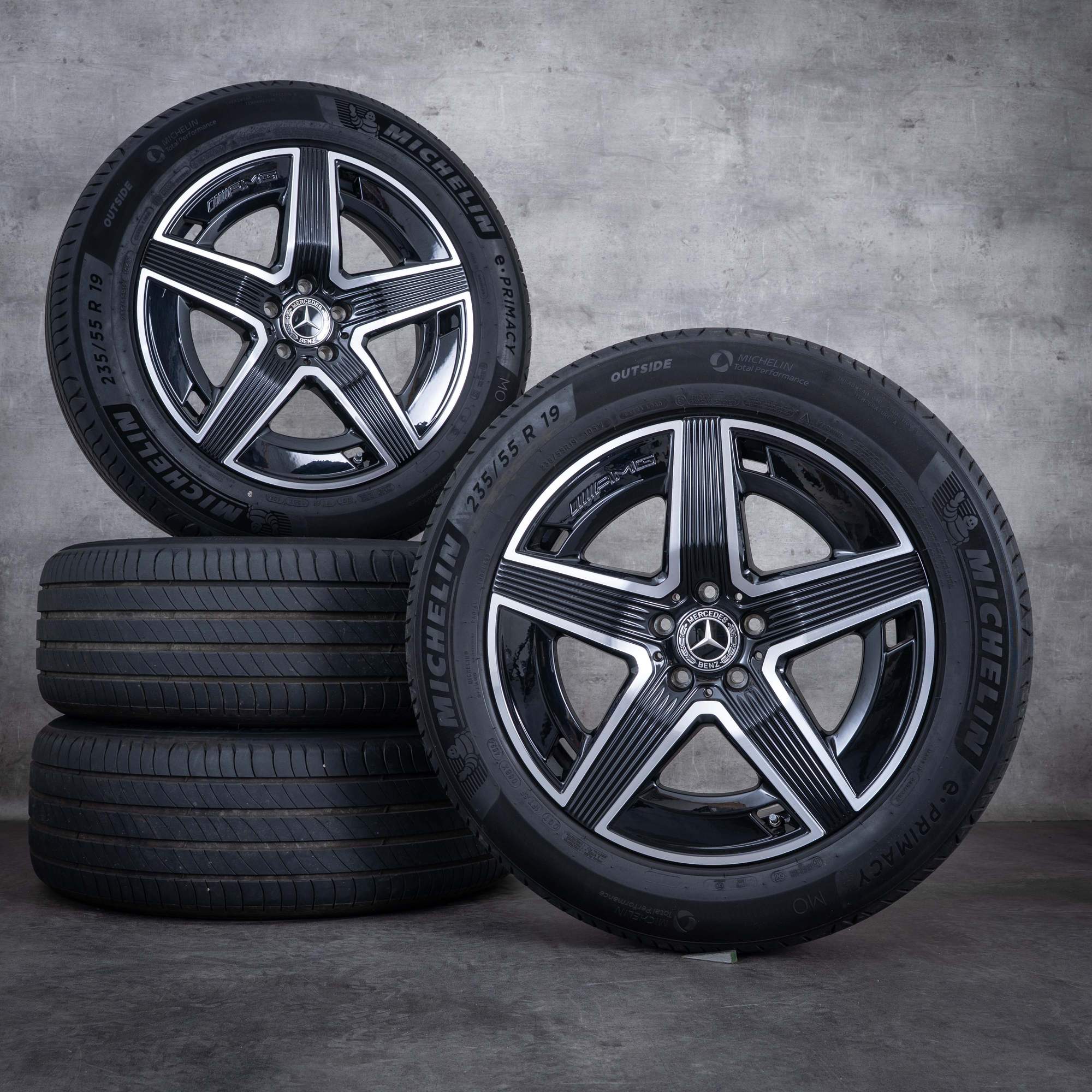 OEM Mercedes Benz GLC AMG rims 19 inch X254 C254 summer wheels A2544010400 black polisched