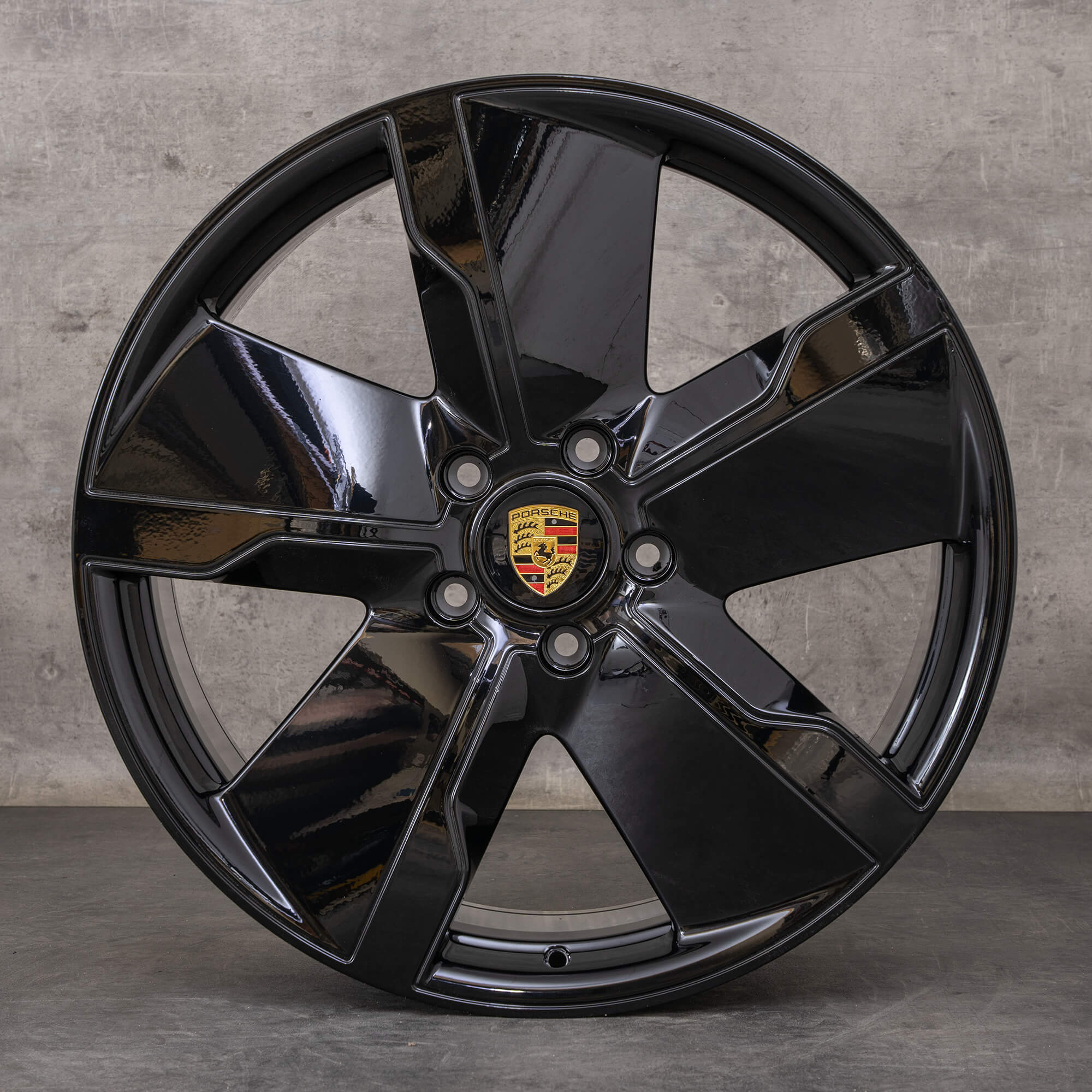 Original Porsche Taycan Felgen 21 Zoll 9J1 4S GTS Turbo Exclusive Design 9J1601025Q 9J1601025R schwarz glanz
