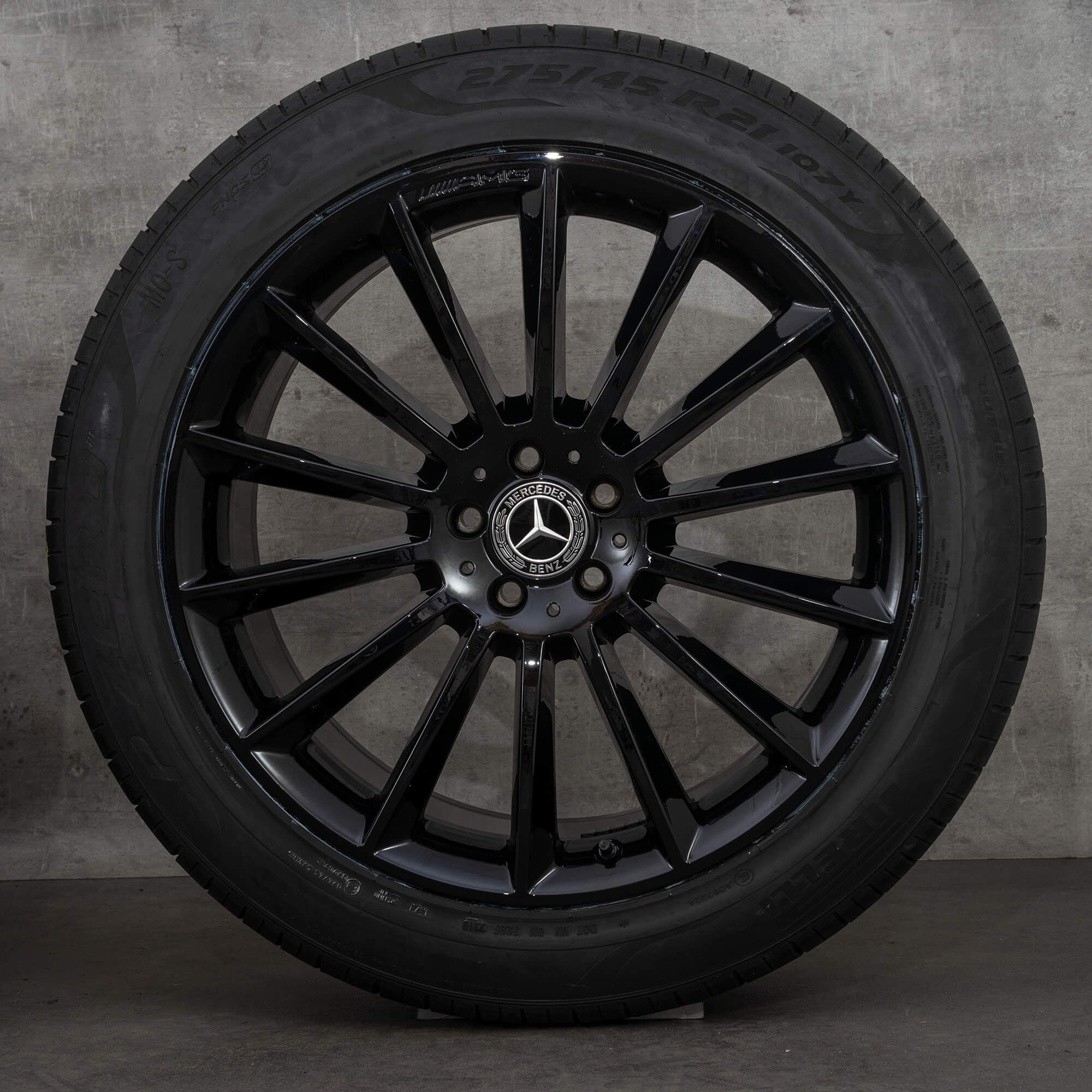 Alkuperäiset Mercedes Benz GLE AMG vanteet 21 tuuman W167 V167 kesäpyörät A1674013400 A1674013500 mustat kiiltävät