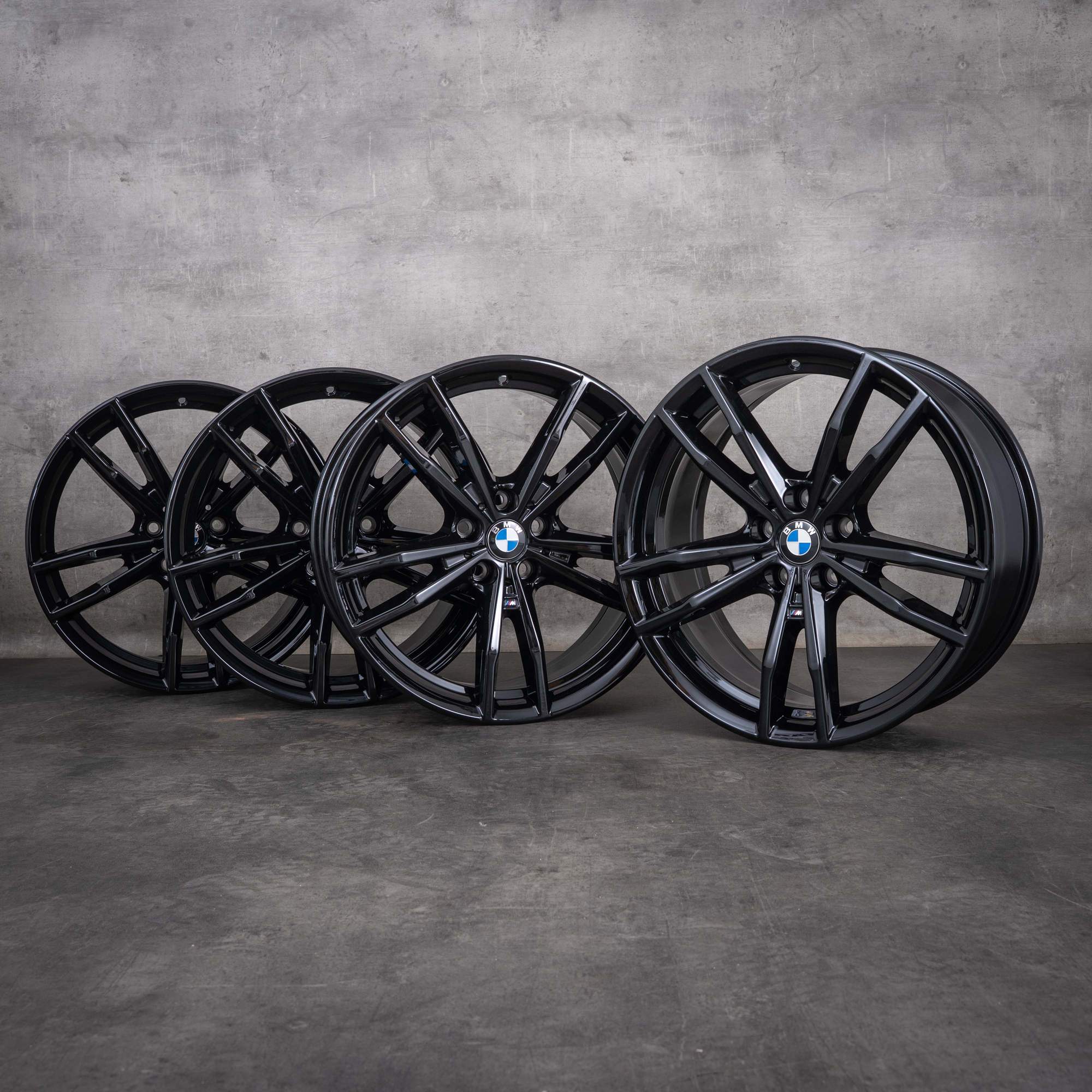Alkuperäiset BMW 2-sarjan, 3-sarjan ja 4-sarjan 19 tuuman vanteet G42, G20, G21, G22, G23 Styling 791 M 8090094 8090095 kiiltävä musta