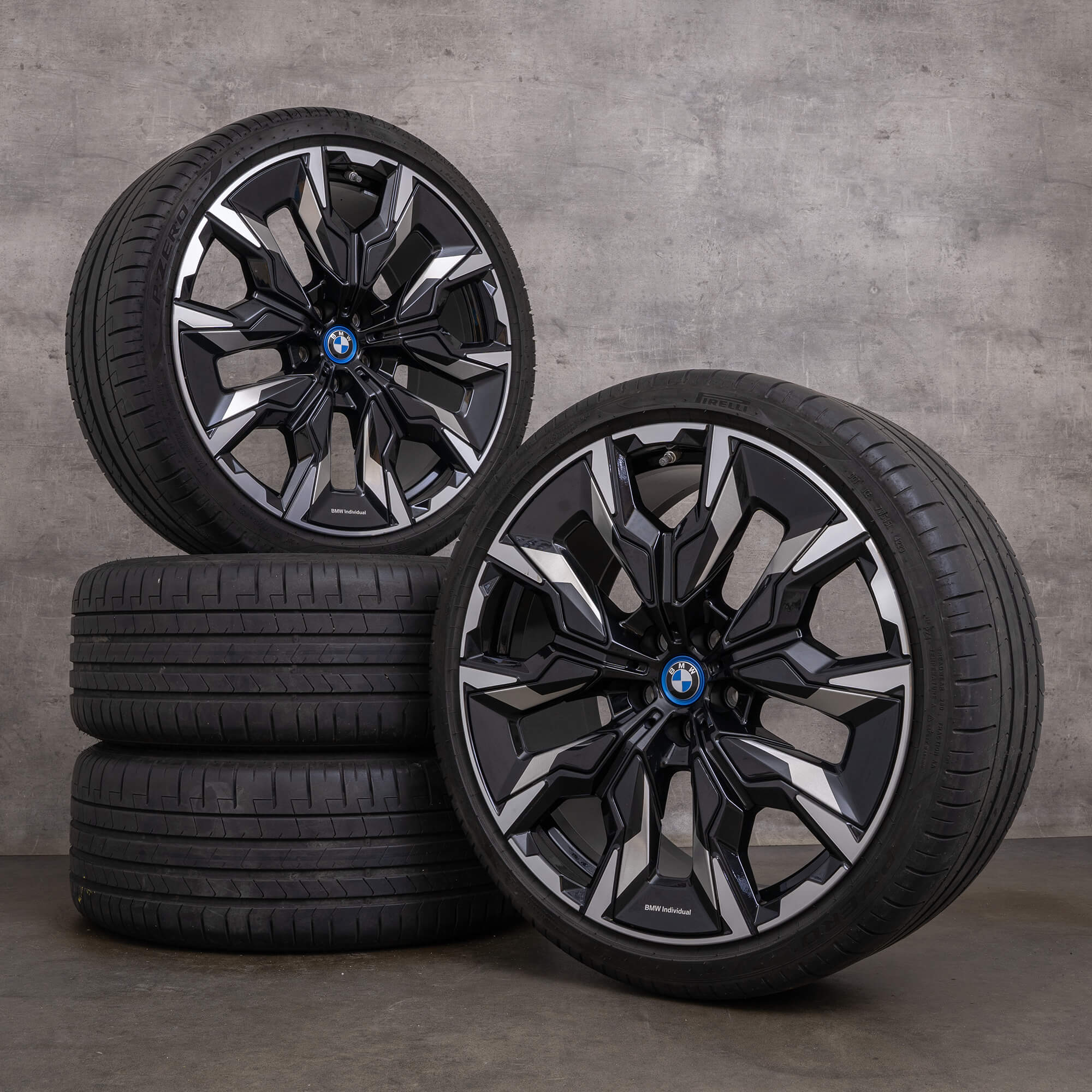Original BMW 5er i5 Felgen 21 Zoll G60 G61 Sommerräder Styling 954i 5A32502 5A32503 schwarz glanzgedreht