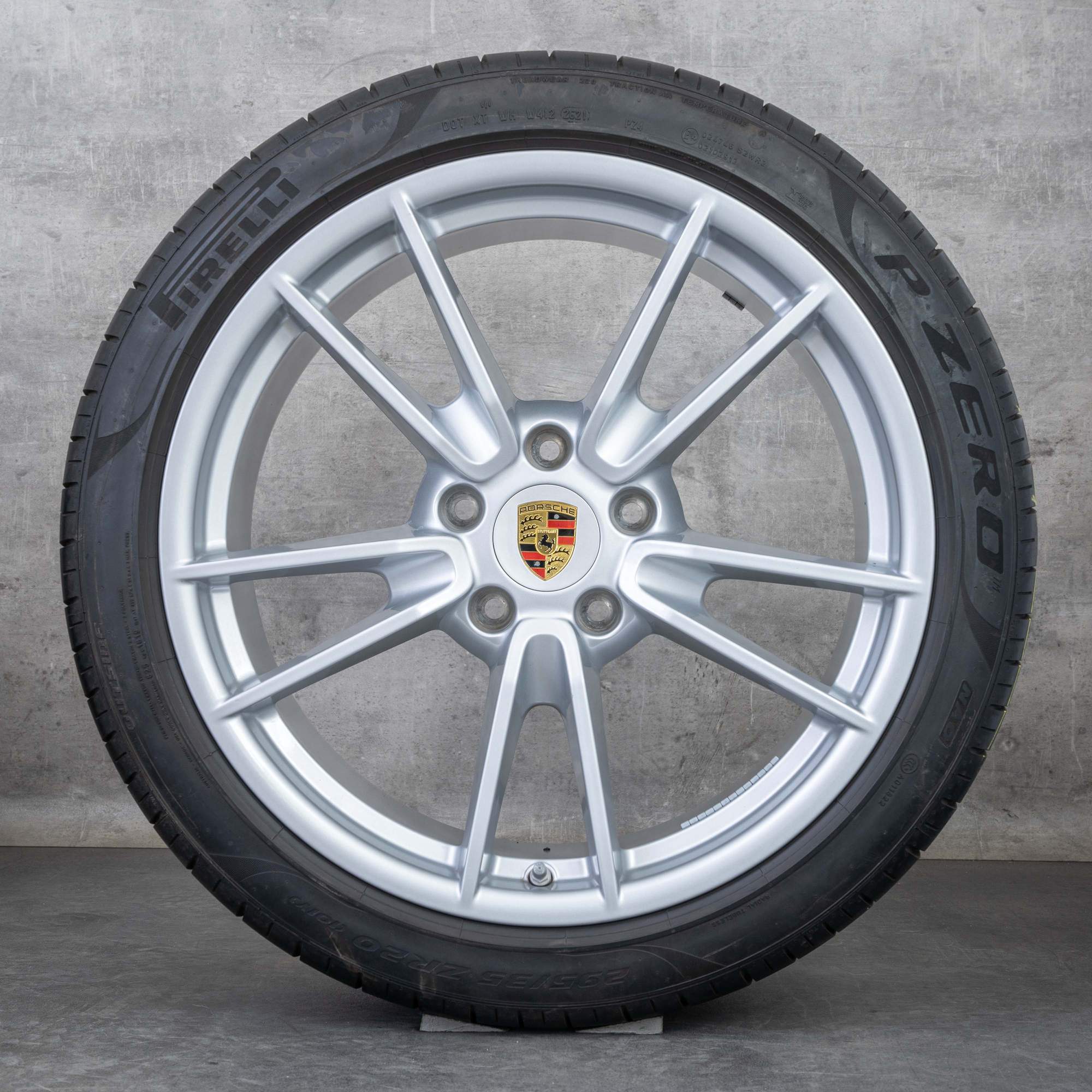 Alkuperäiset Porsche 992 I Carrera vanteet 19 20 tuuman kesäpyörät 992601025 992601025A hopea kiiltävä