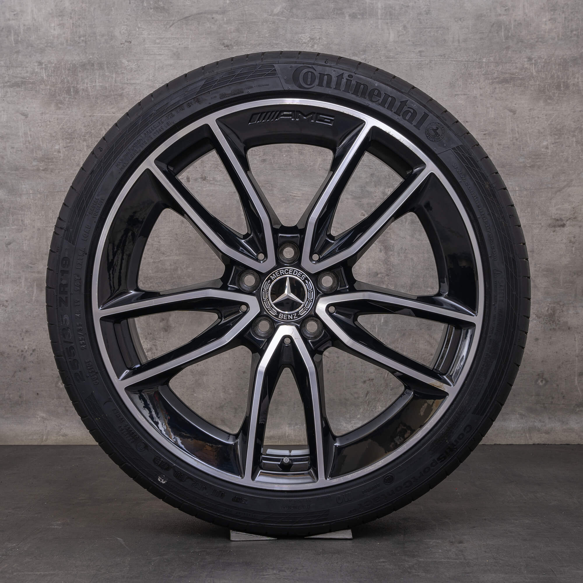 Orijinal Mercedes Benz C-Serisi C43 AMG jantlar 19 inç W205 S205 C205 A205 yaz jant lastik A2054010701 A2054010801 siyah parlak tornalı