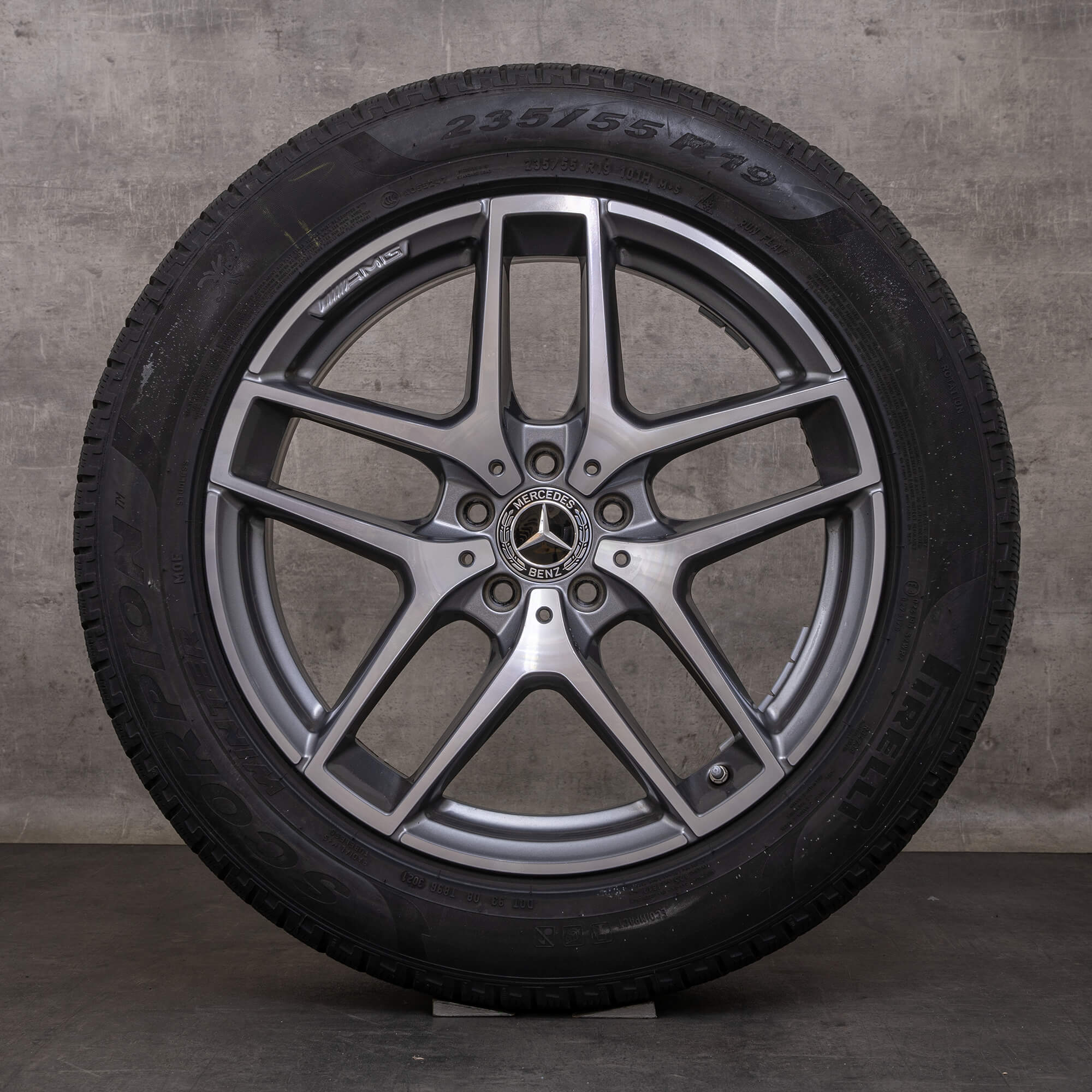 Alkuperäiset Mercedes Benz GLC & 43 AMG talvirenkaat 19 tuuman C253 X253 vanteet A2534011800 himalajanharmaa kiillotettu