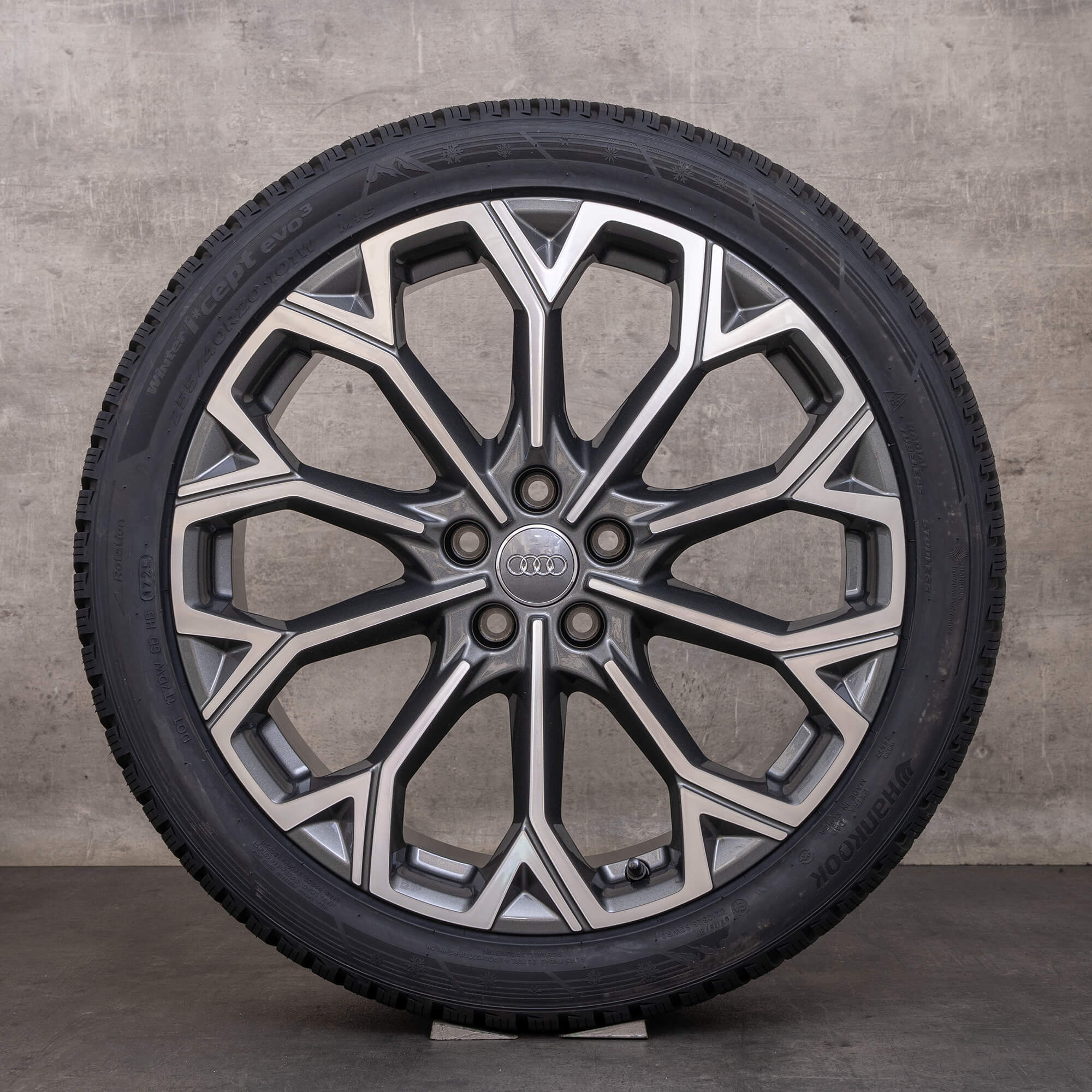 Oryginalne koła zimowe Audi A6 S6 20 cali 4P C8 C9 Felgi 4P0601025H grafitowo-szare Polerowane NOWOŚĆ