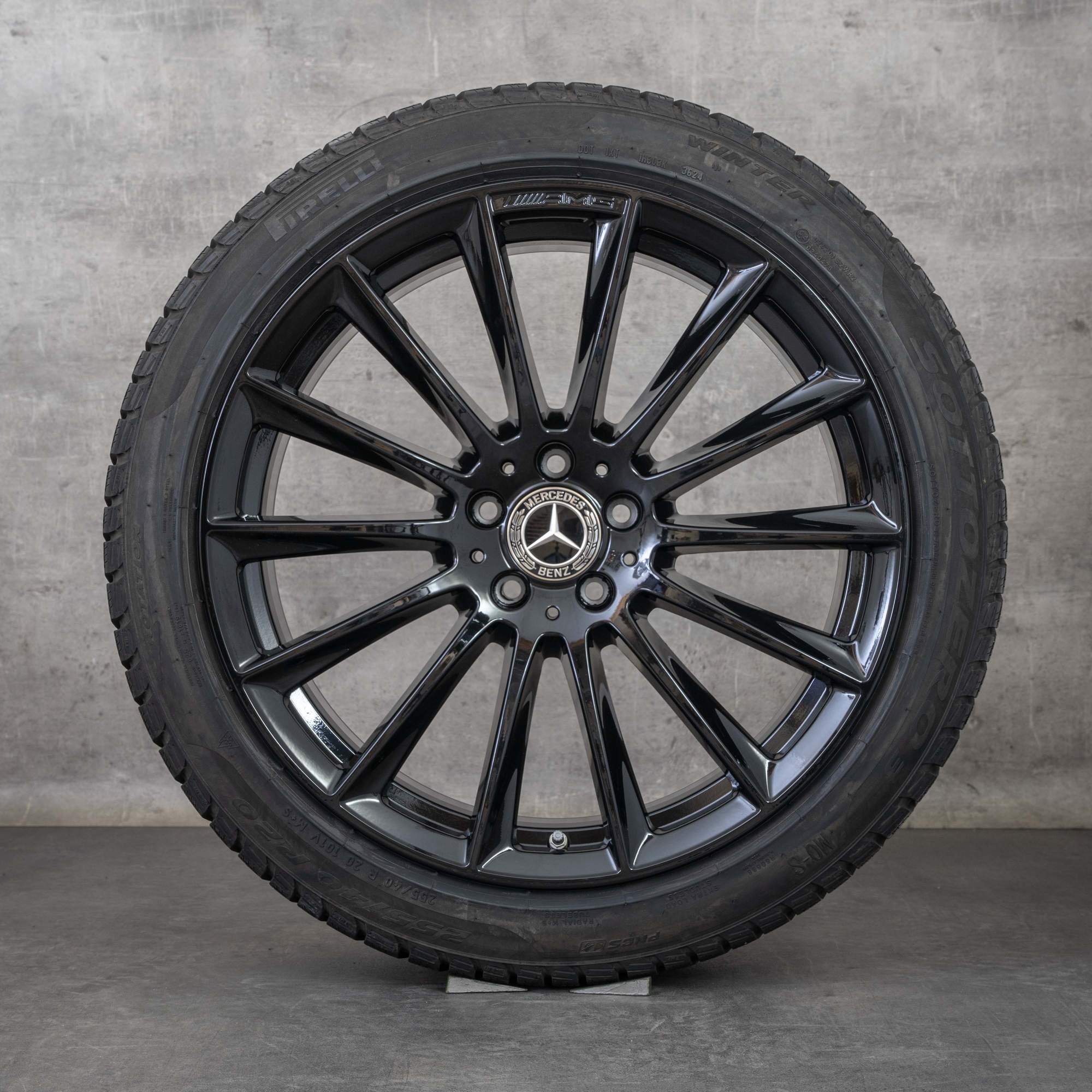 Alkuperäiset Mercedes-Benz AMG S-sarjan talvirenkaat 20 tuuman W223 vanteet A2234011500 musta kiiltävä