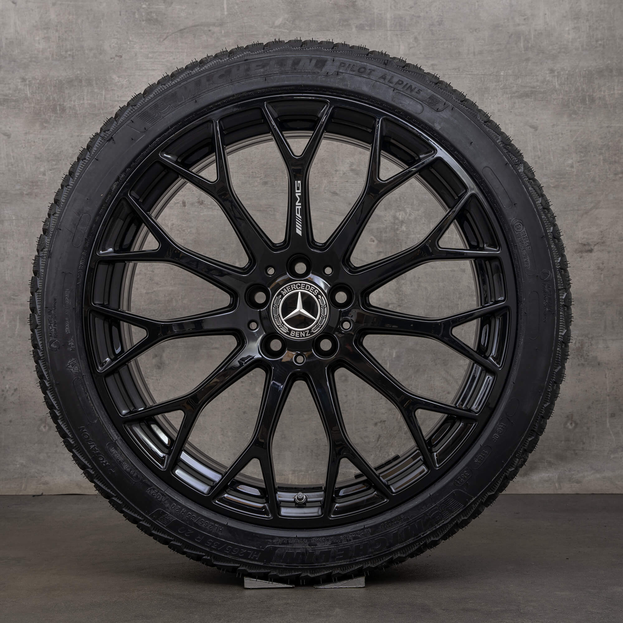 Originale Mercedes Benz C-Klasse C63 & S AMG vinterhjul 20 tommers W206 S206 felger A2064013100 A2064013200 svart blank