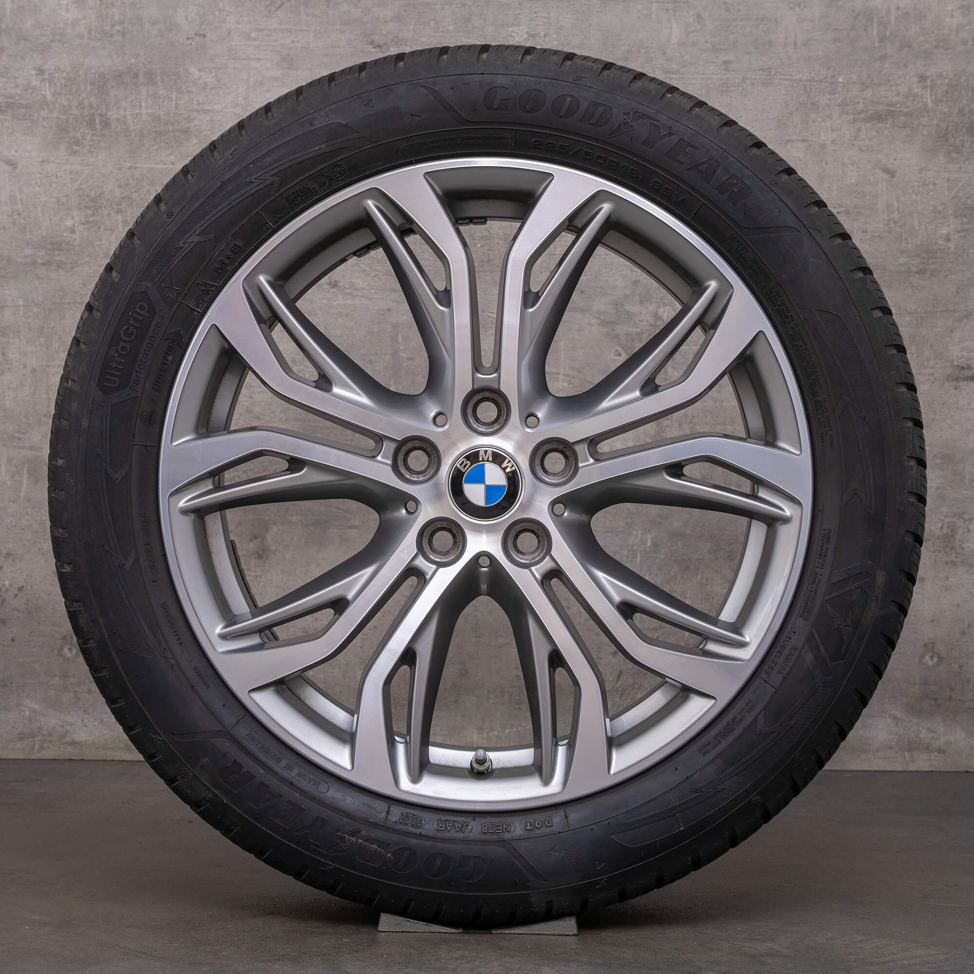 Original BMW X1 X2 Winter wheels 18 inches F48 F39 Styling jantes 566 6856067 ferricgrey glossy