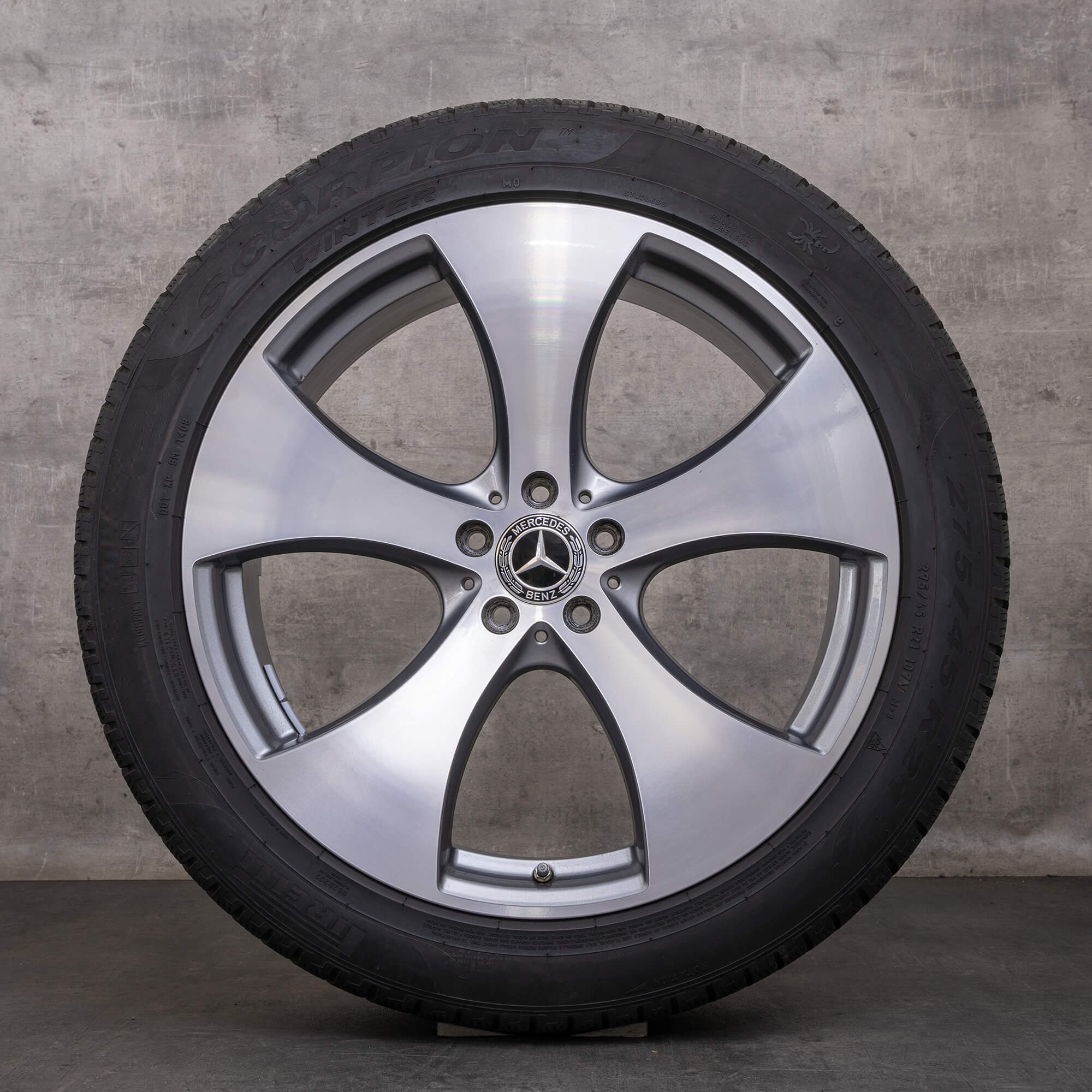 Oryginalne koła zimowe Mercedes Benz GLE 21 cali C292 felgi A2924010400 A2924010500 himalaya szary polerowane