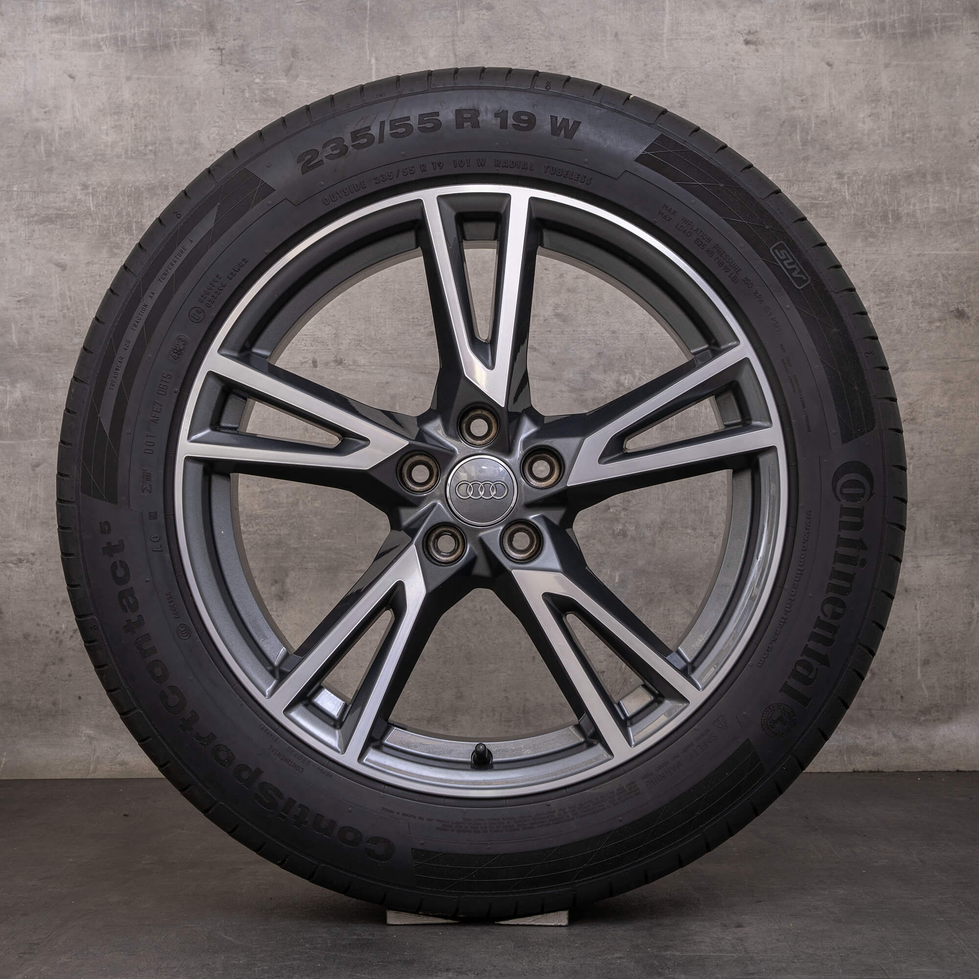OEM Audi Q5 SQ5 rims 19 inch FY summer wheels 80A601025R titanium polished